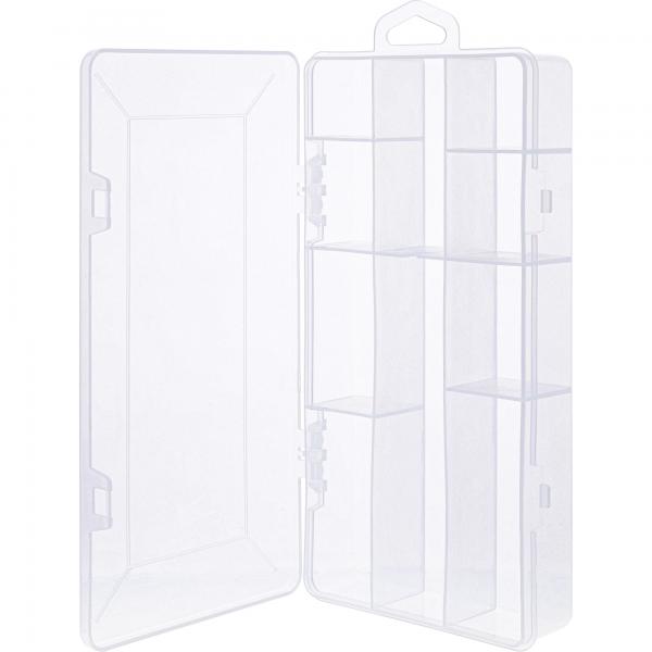 Inline Kleinteilebox - 10 Fächer - Abmessungen: 206x107x33mm - Transparent