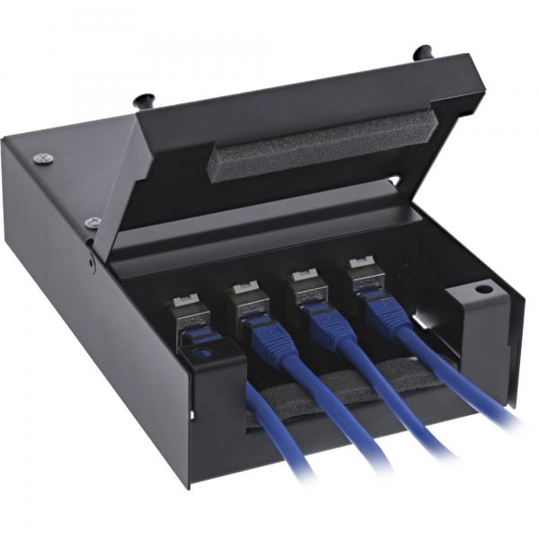 Inline Anschlussdose Aufputz Für 4x Keystone Rj45 Buchse - Metall - Schwarz - Image 3