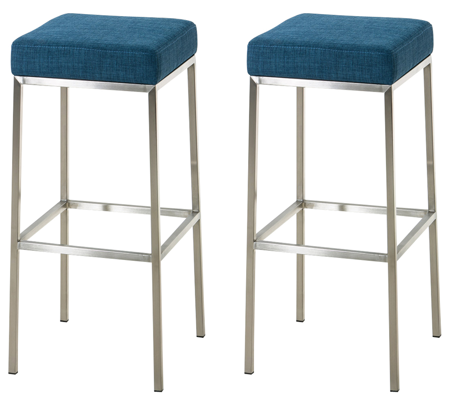 2er Set Barhocker Montreal 85 Stoff Edelstahl