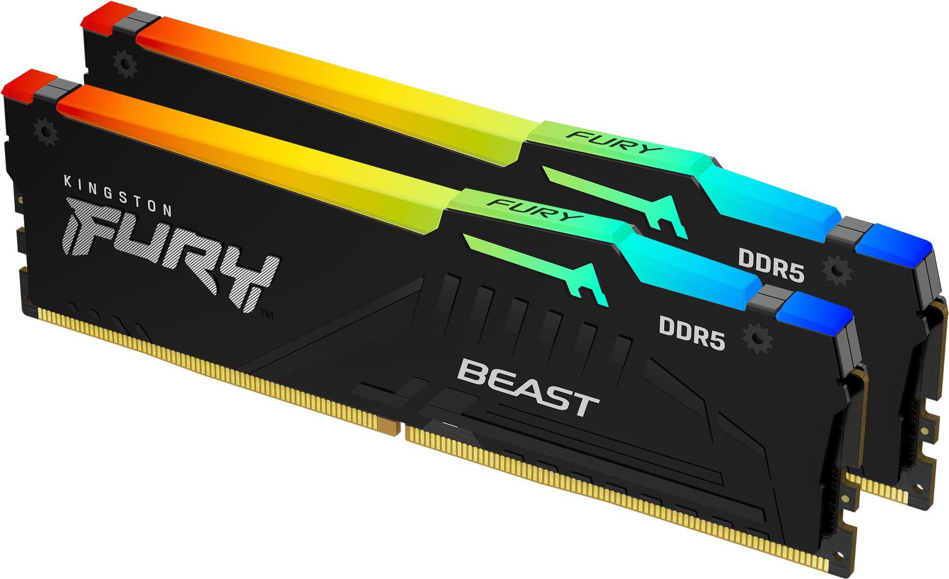 Kingston Technology Fury Beast 32gb 6800mt/s Ddr5 Cl34 Dimm (2eR-Kit) Rgb Expo (kf568c34bbeak2-32)