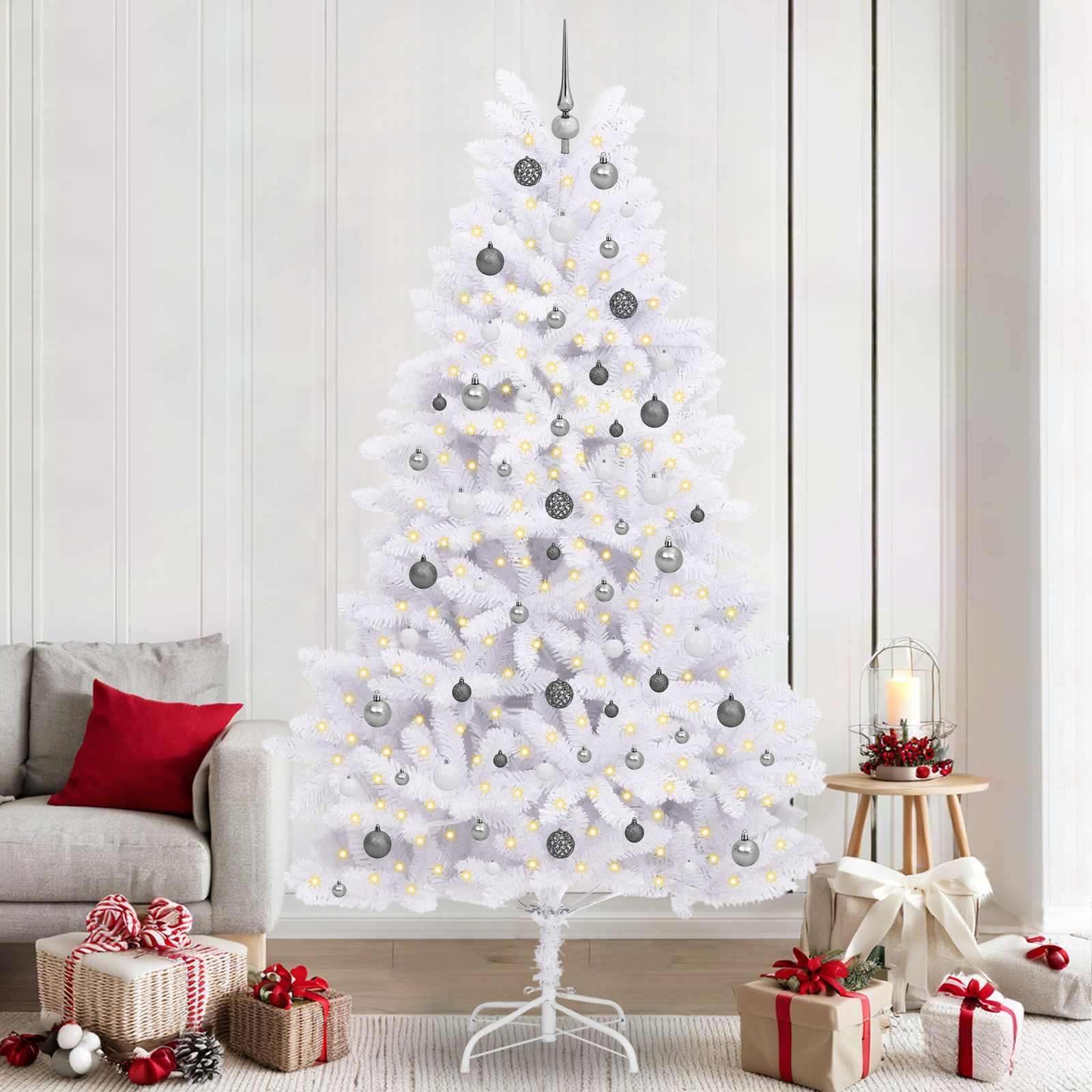 Albero Di Natale Artificiale Bianco 120 X 120 X 240 cm