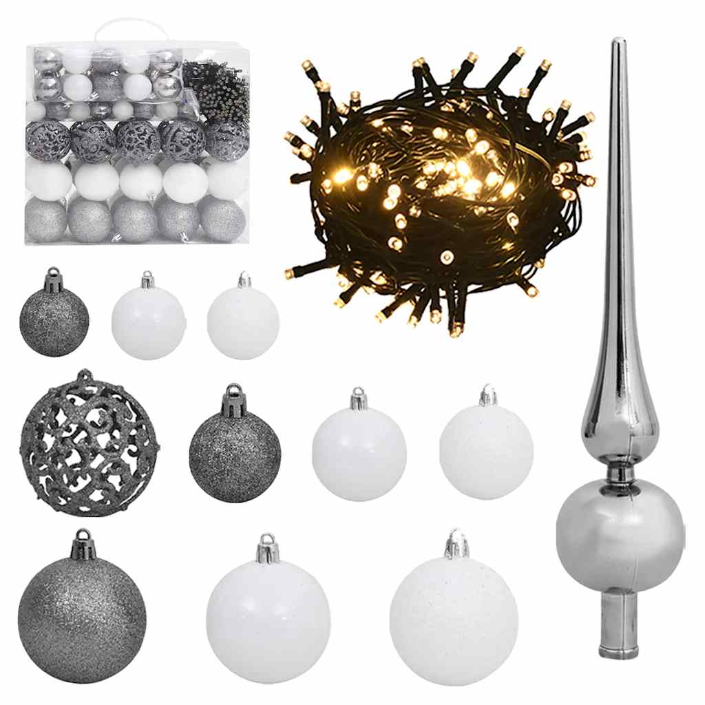 Albero Di Natale Artificiale Con 300 Led Palline E Neve 240 cm - Image 5