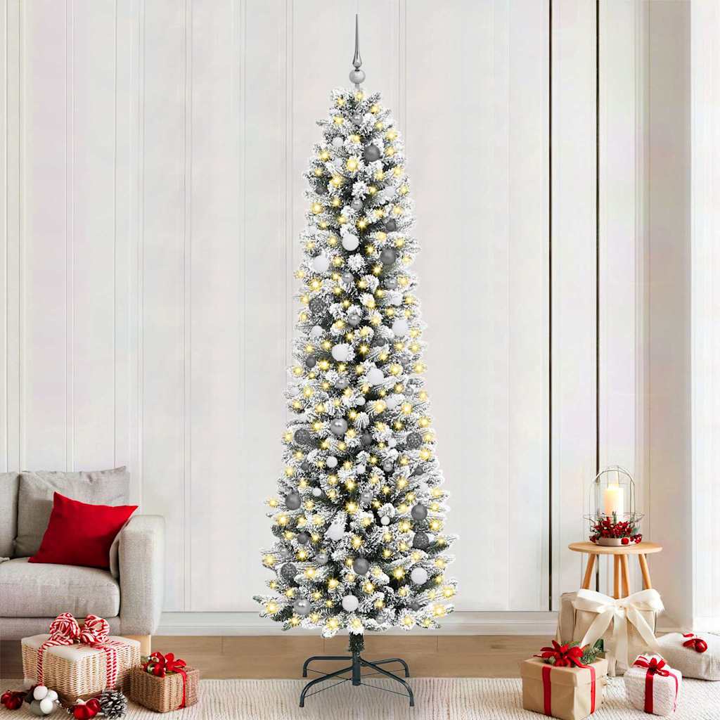 Albero Di Natale Artificiale Con 300 Led Bianco 240 cm