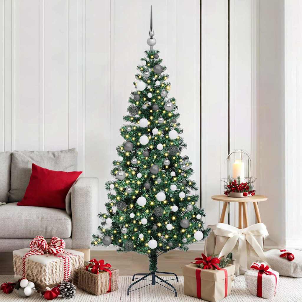 Albero Di Natale Artificiale Con Luci Integrate Verde 180 cm