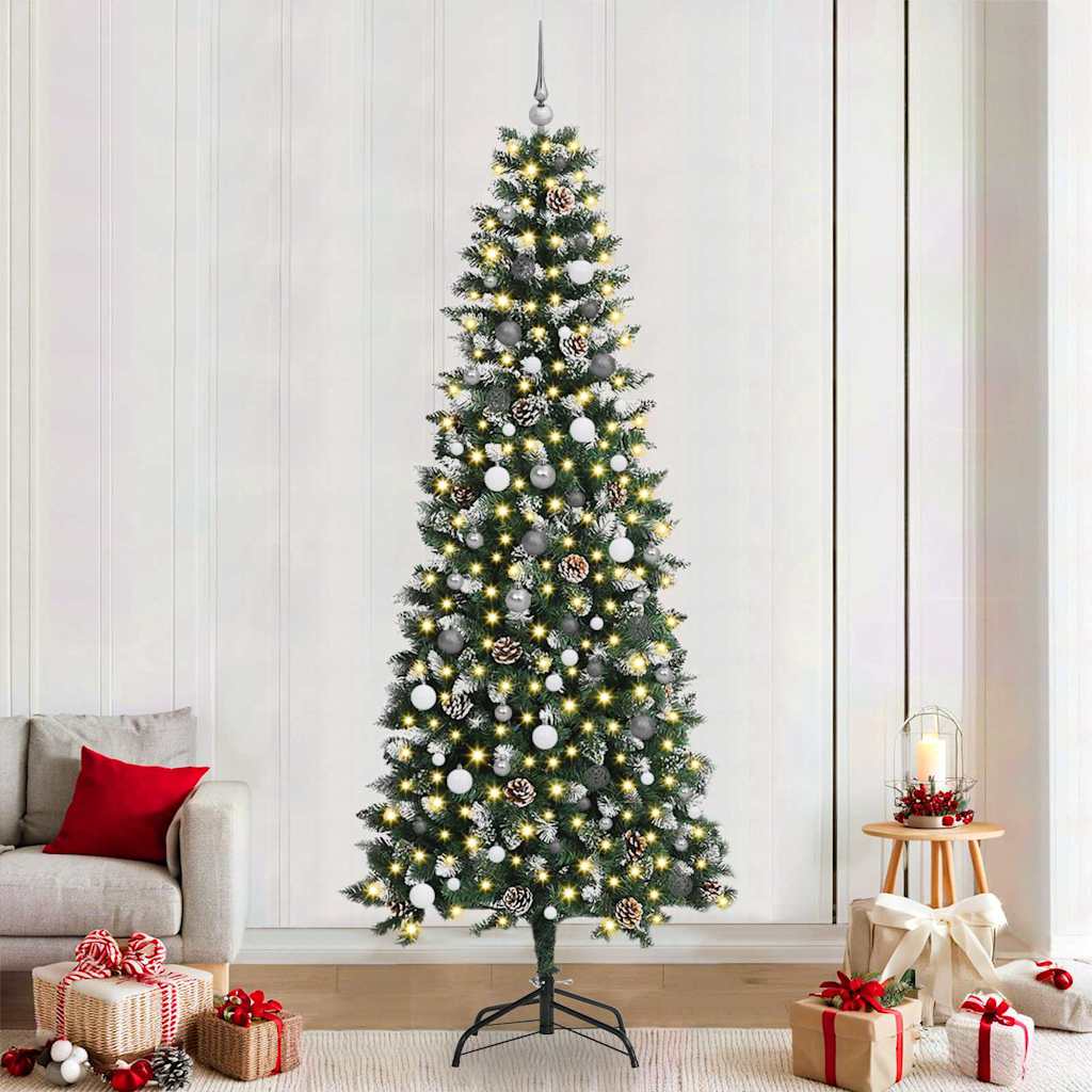 Albero Di Natale Artificiale Con 300 Led Verde 240 cm