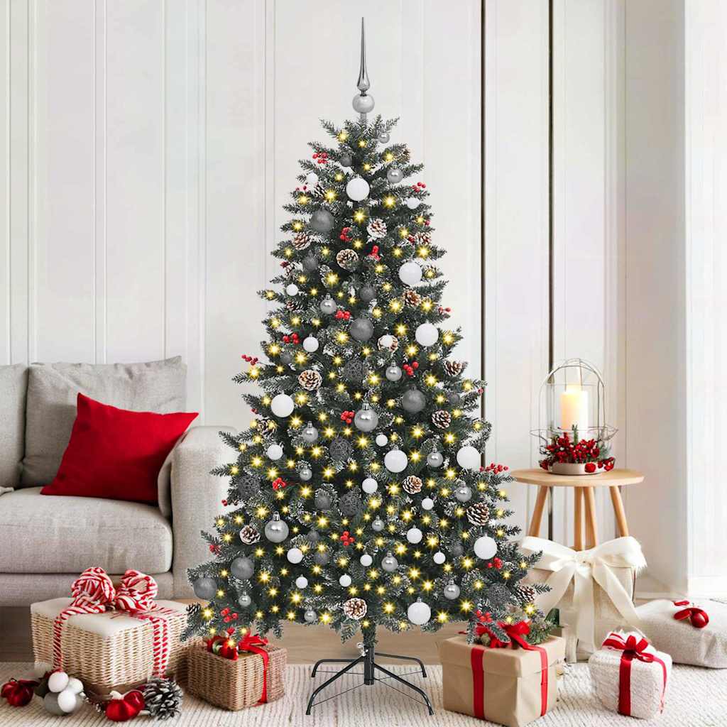 Albero Di Natale Artificiale Con 300 Led Verde 180 cm