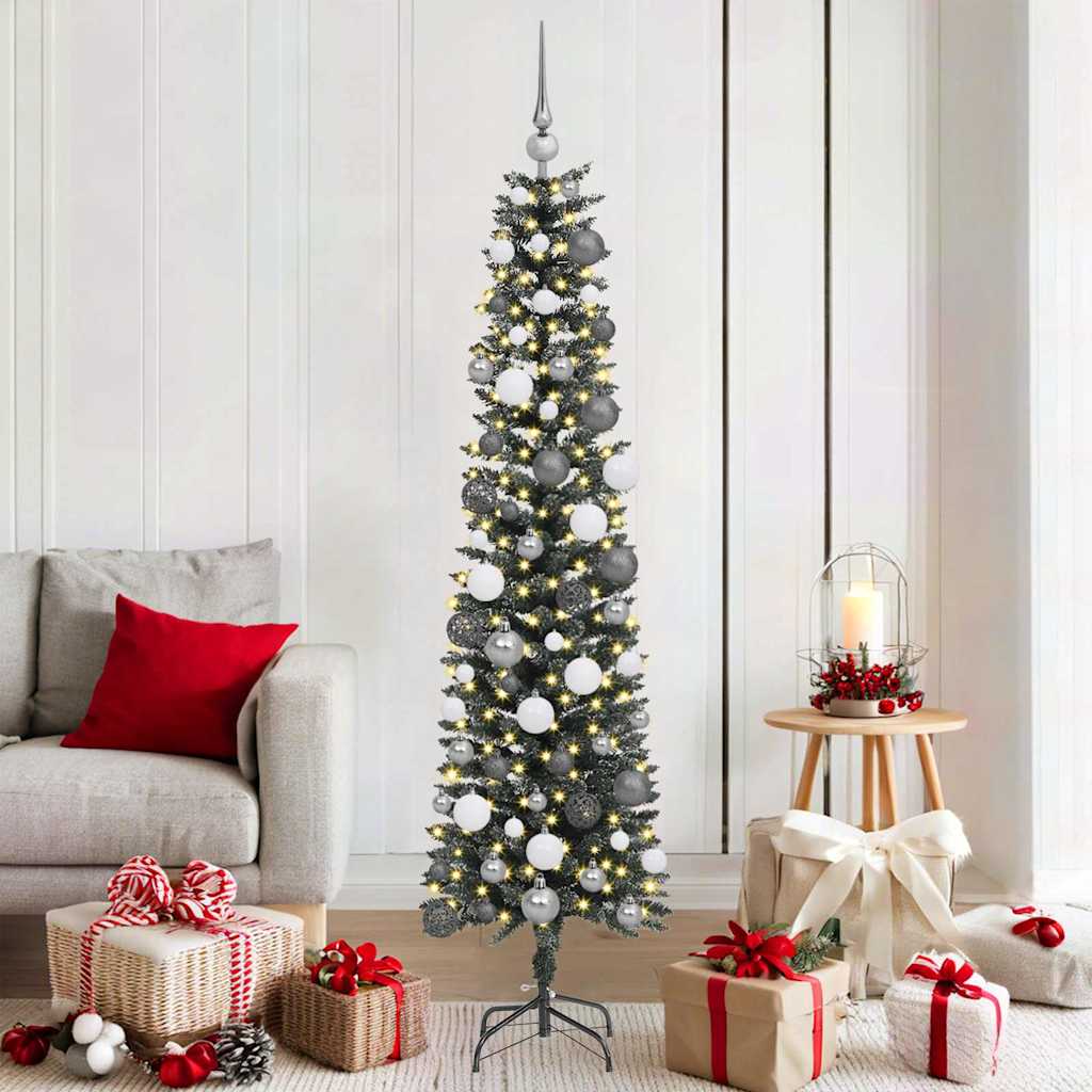 Albero Di Natale Artificiale Con 300 Led Verde 180 cm