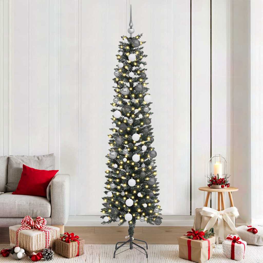 Albero Di Natale Artificiale Con 300 Led Verde 210 cm