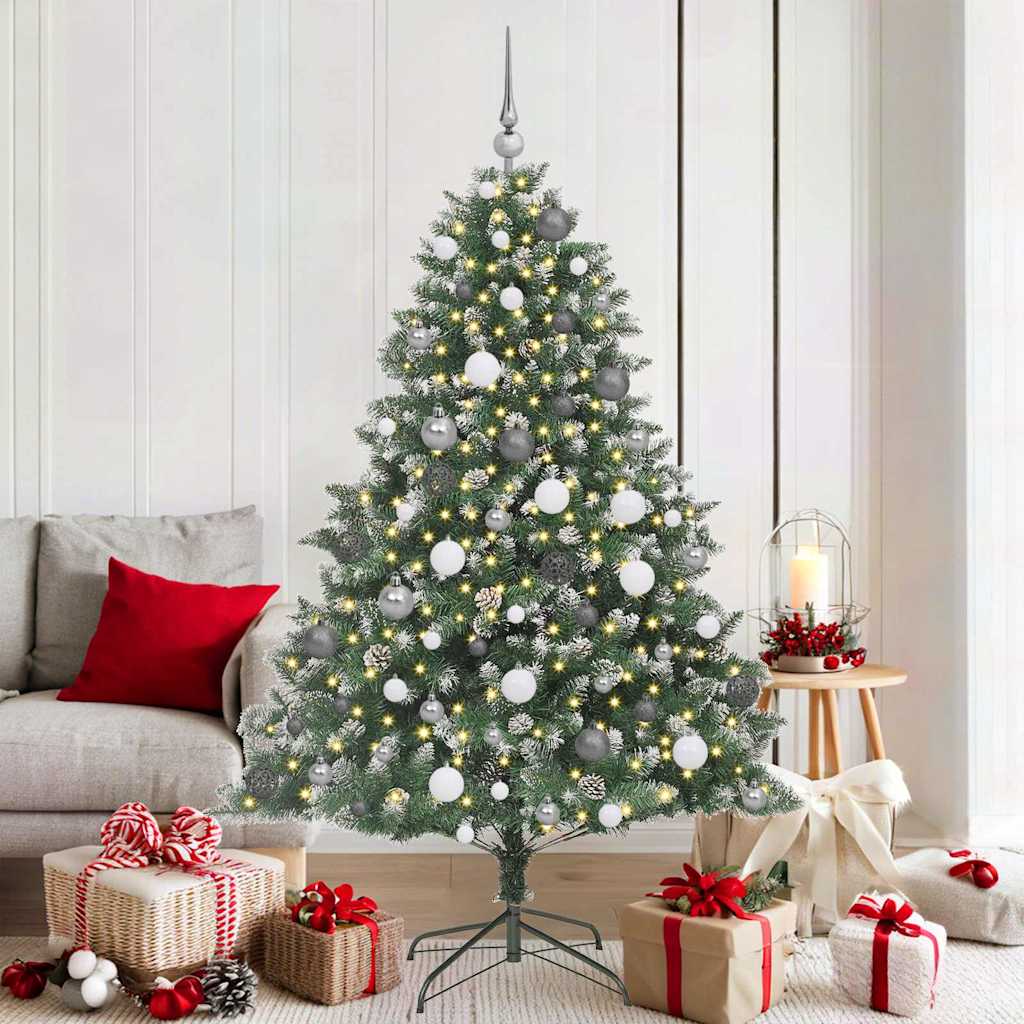 Albero Di Natale Artificiale Con 300 Led Verde 180 cm