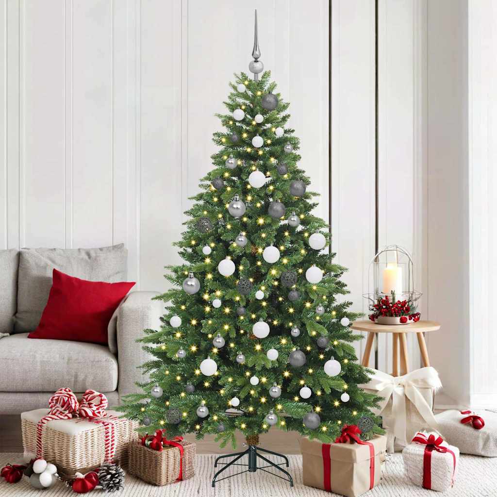 Albero Di Natale Artificiale Con 300 Led Verde 180 Cm Pe E Pvc