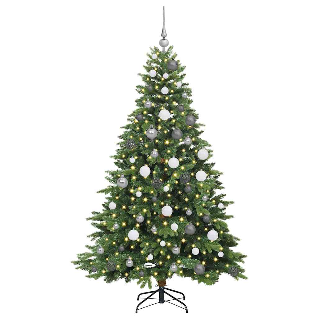 Albero Di Natale Artificiale Con 300 Led Verde 180 Cm Pe E Pvc - Image 3