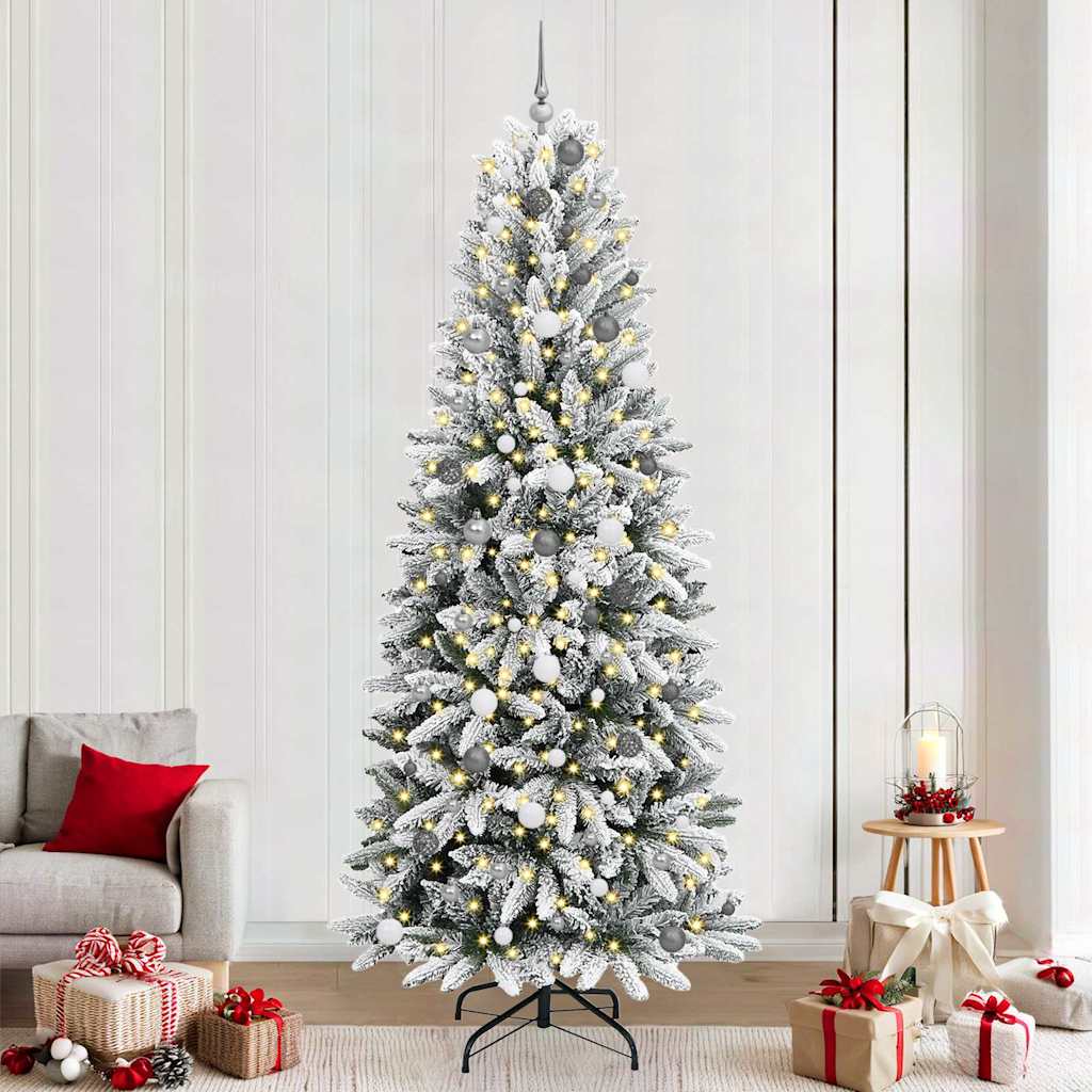 Albero Di Natale Artificiale Con 300 Led Bianco 240 cm