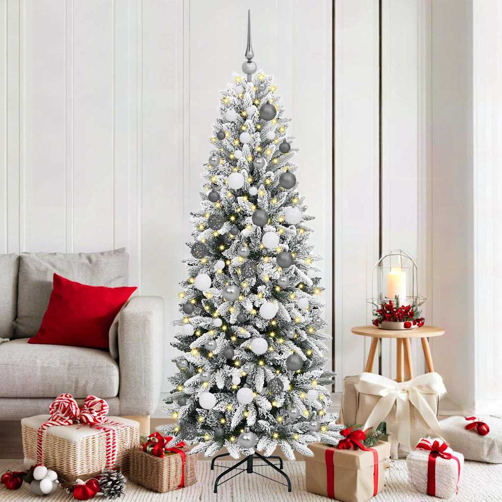 Albero Di Natale Artificiale Con 300 Led Bianco 180 cm
