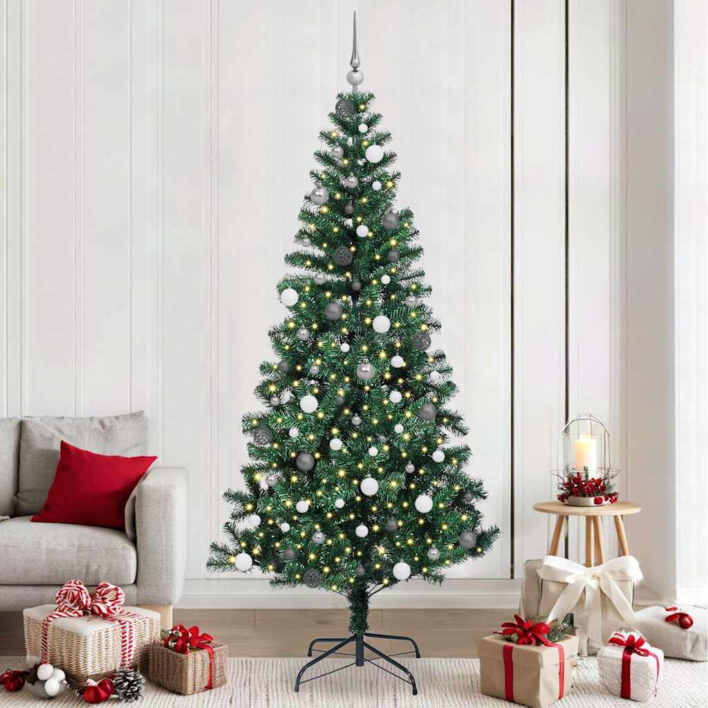 Albero Di Natale Artificiale Con Luci Integrate Verde 240 cm