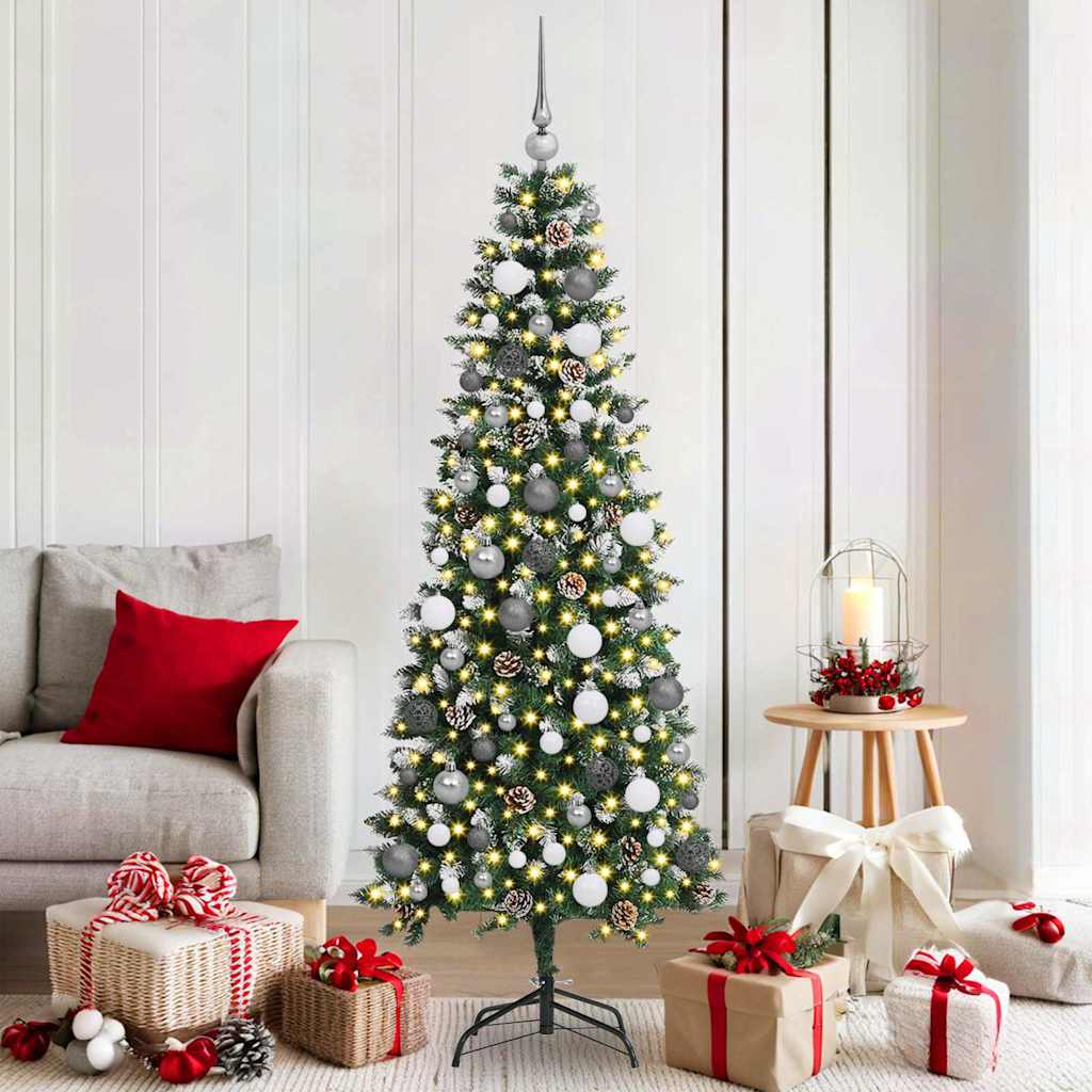 Albero Di Natale Artificiale Con 300 Led Verde 180 cm