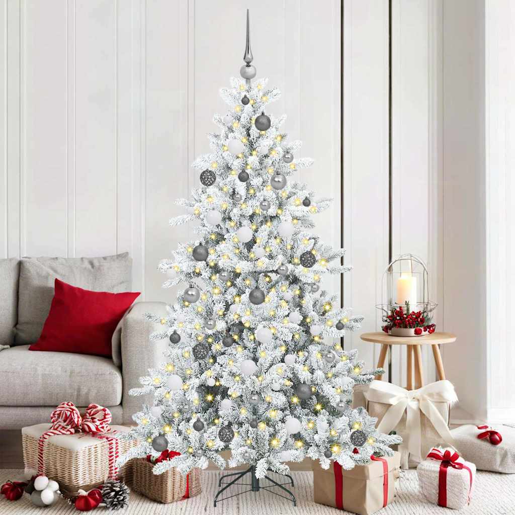 Albero Di Natale Artificiale Con Rami Pieghevoli Bianco 180 cm