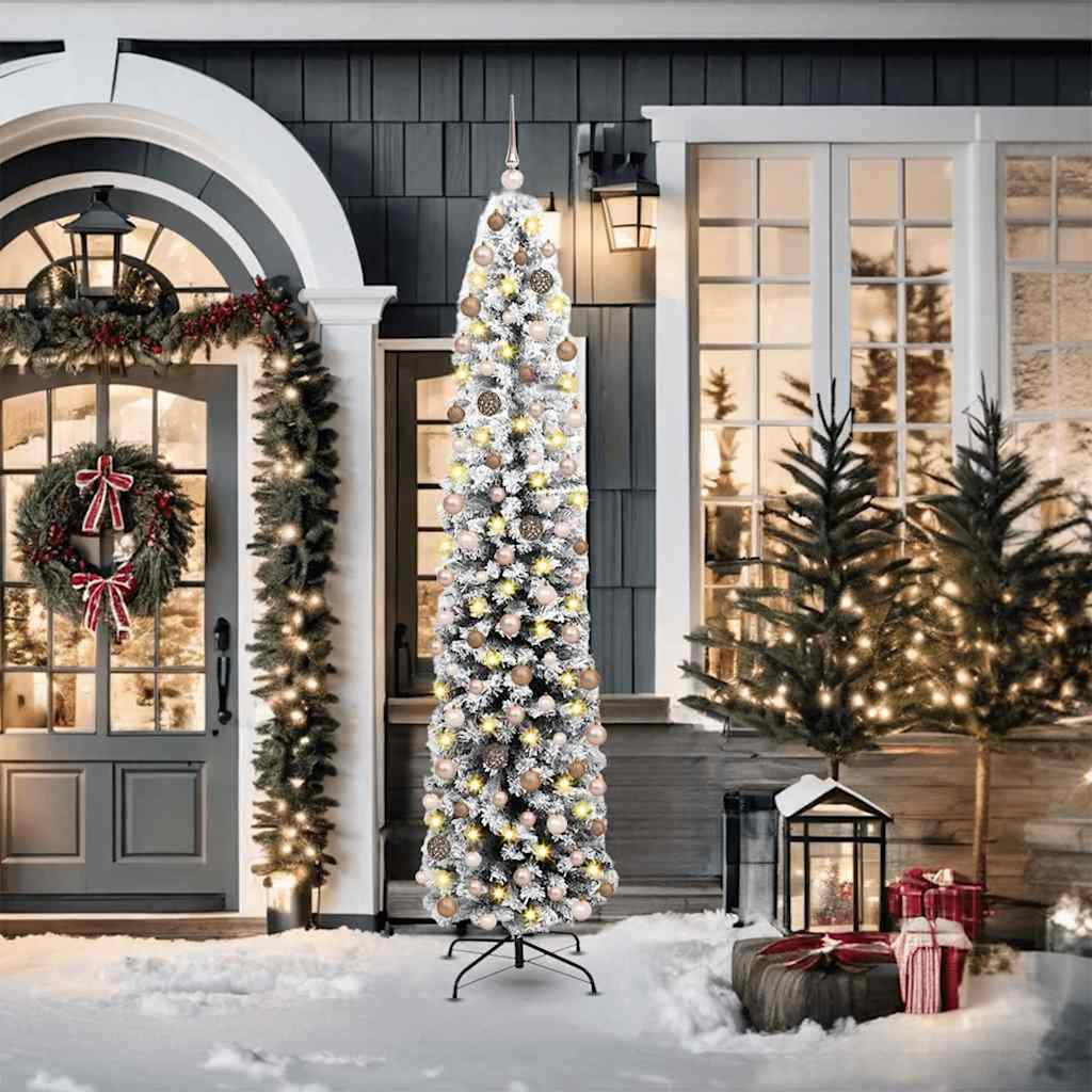 Albero Di Natale Artificiale Con 300 Led Verde 210 cm