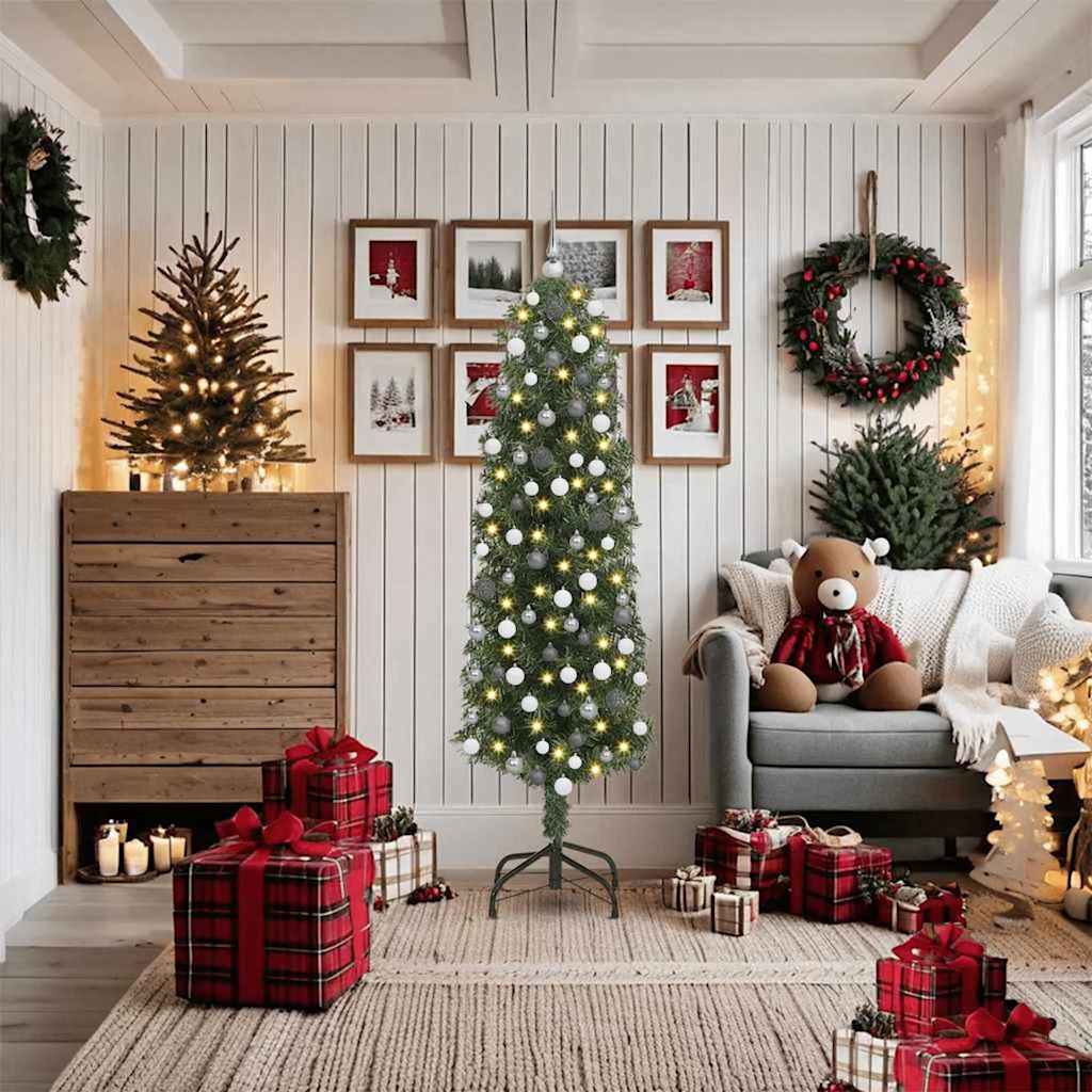 Albero Di Natale Artificiale Con 300 Led Verde 180 cm