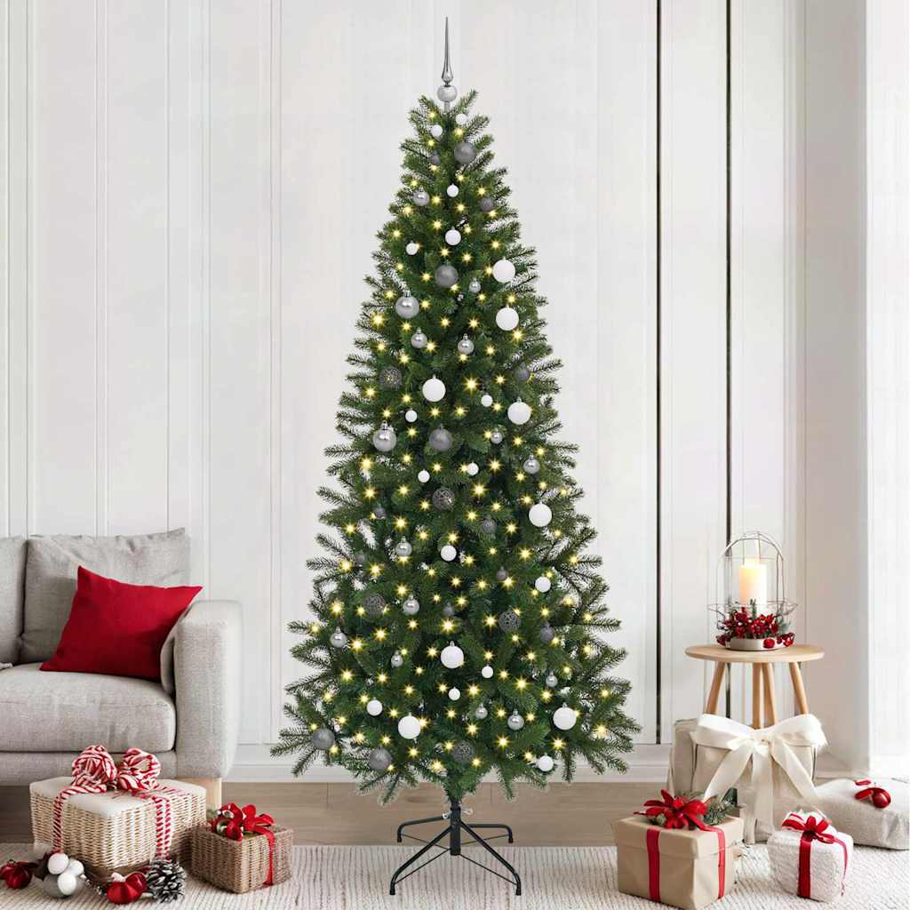 Albero Di Natale Artificiale Con 300 Led Verde 240 Cm Pe E Pvc