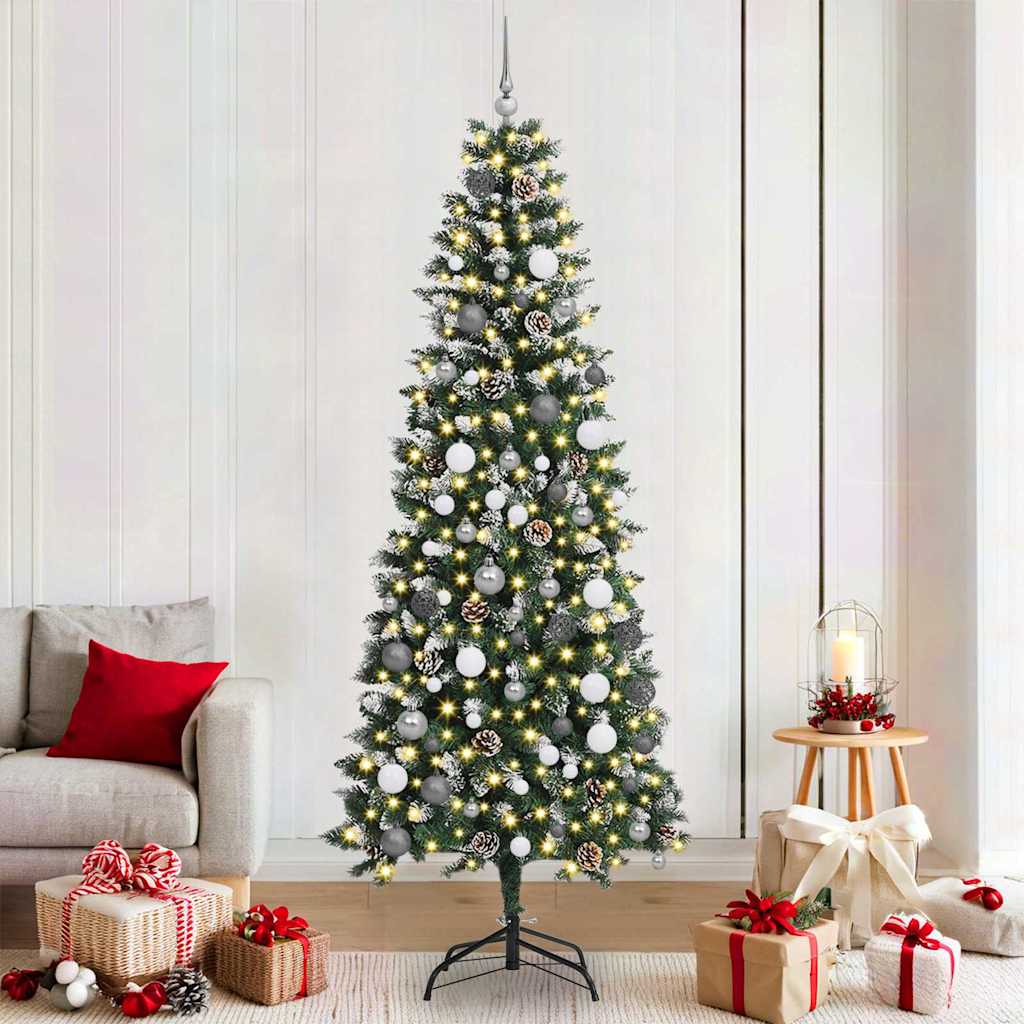 Albero Di Natale Artificiale Con 300 Led Verde 210 cm