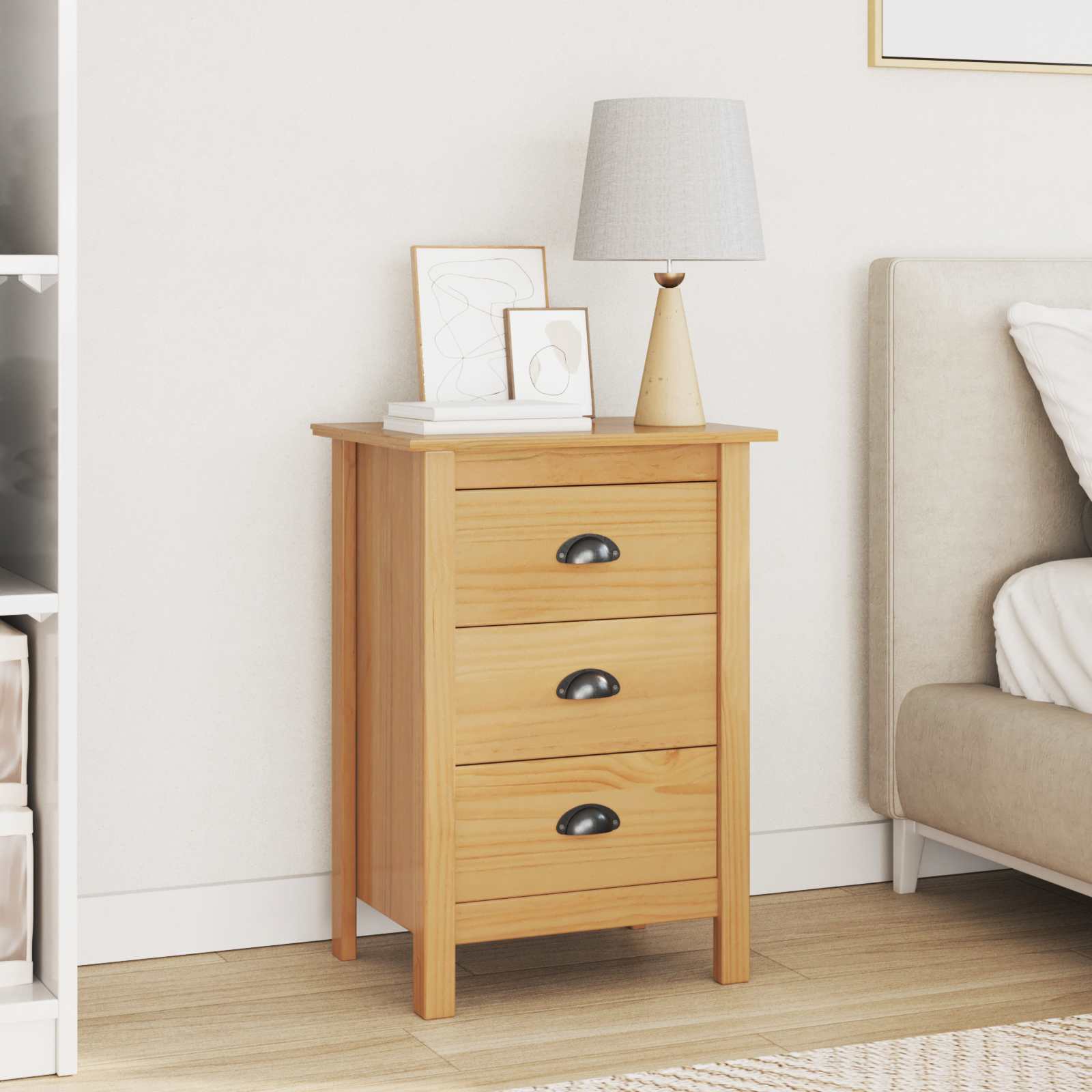 Armadio Da Notte Con Cassetto Marrone Miele 46 X 35 X 65 cm
