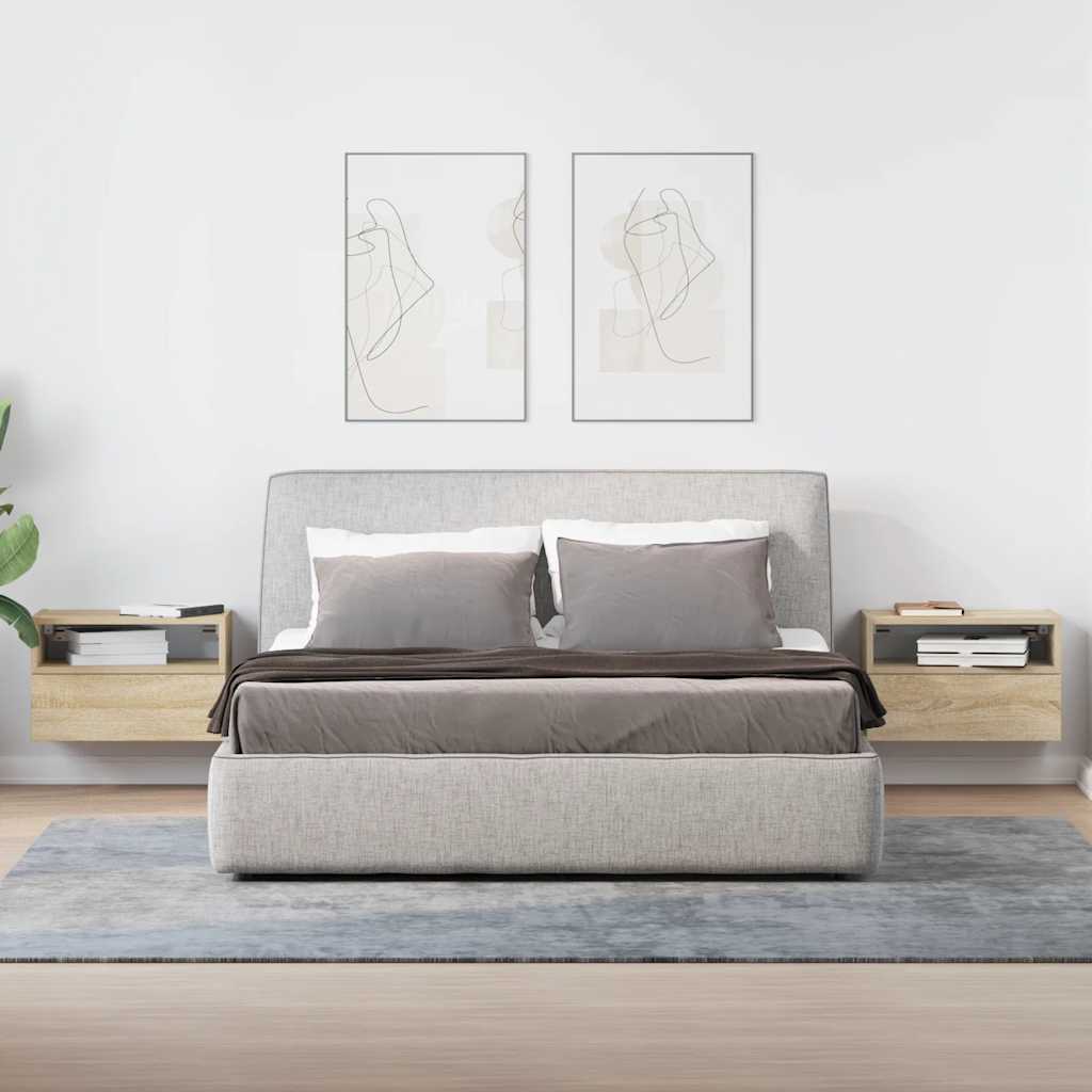 Comodini A Muro 2 Pz Rovere Sonoma 45x26x28,5 cm - Image 3