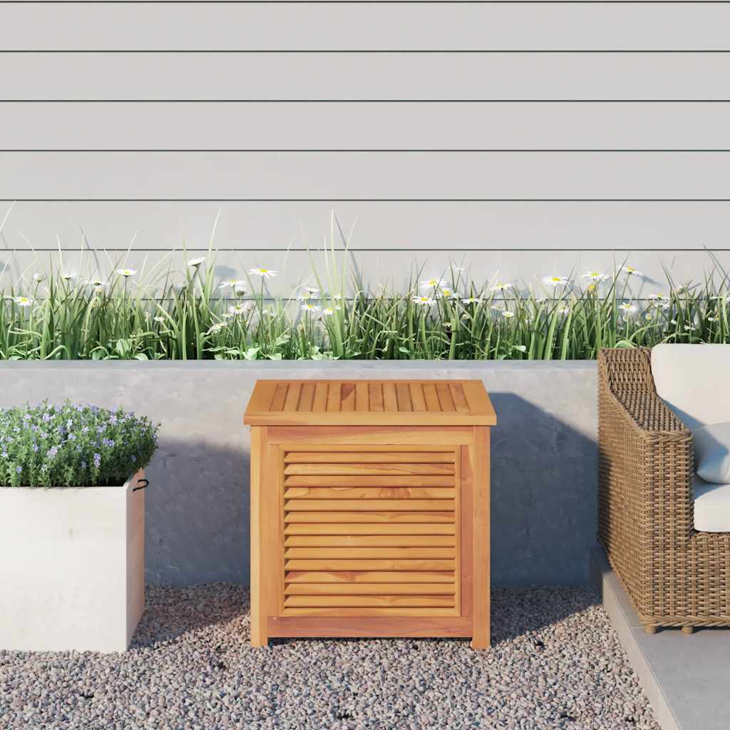 Contenitore Giardino Con Borsa 60x50x58cm Legno Massello Teak