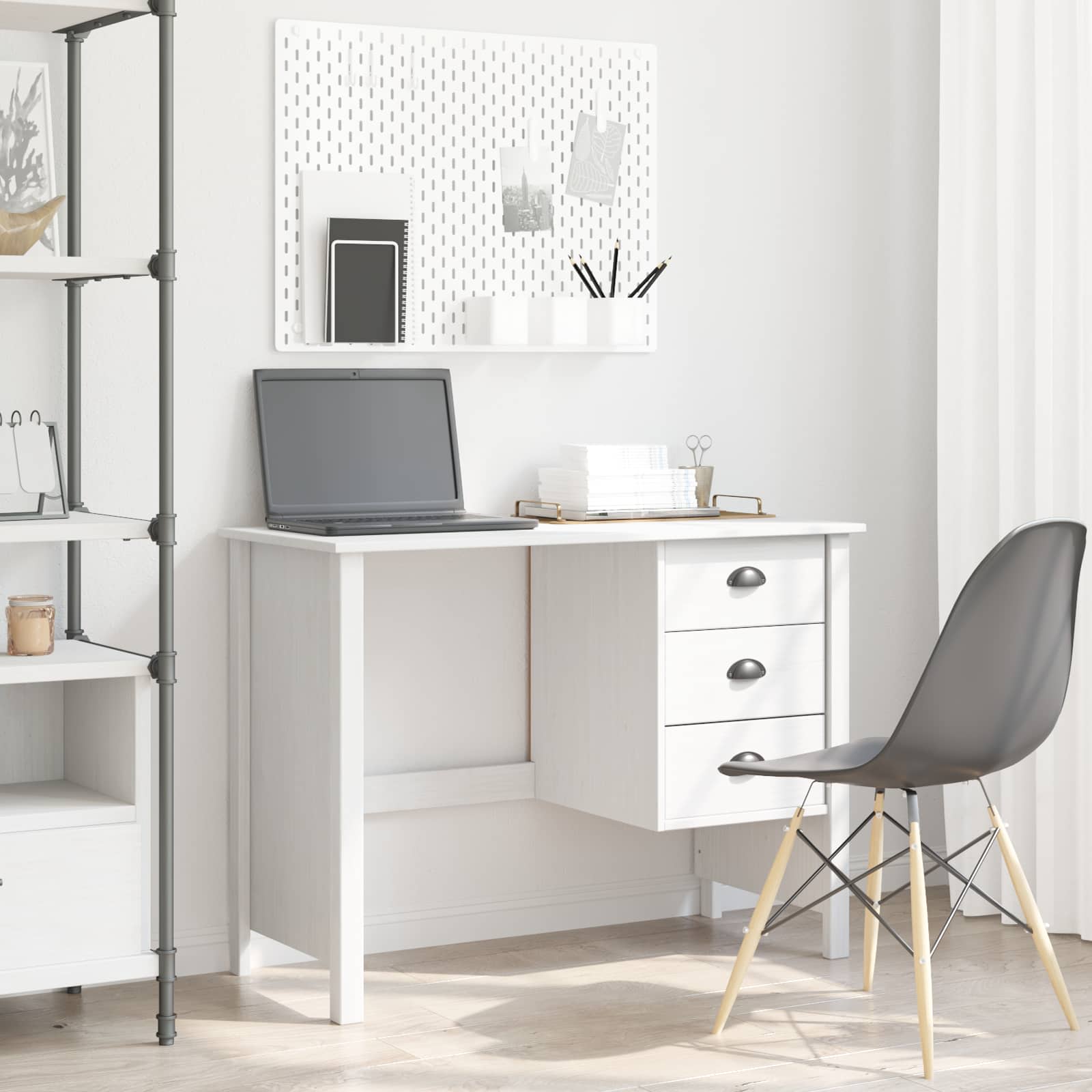 Scrivania Con Cassetti Con Cassetto Bianco 100 X 45 X 74 cm