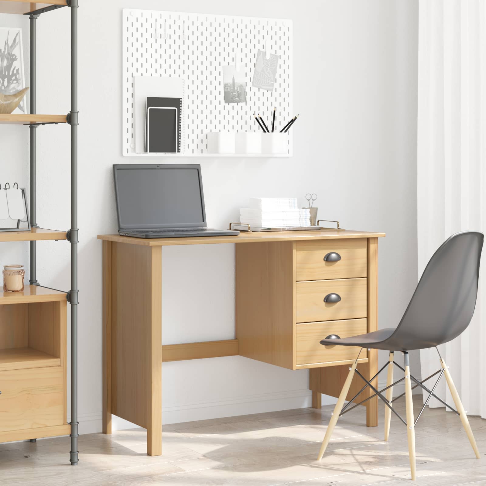 Scrivania Con Cassetti Marrone Miele 100 X 45 X 74 cm