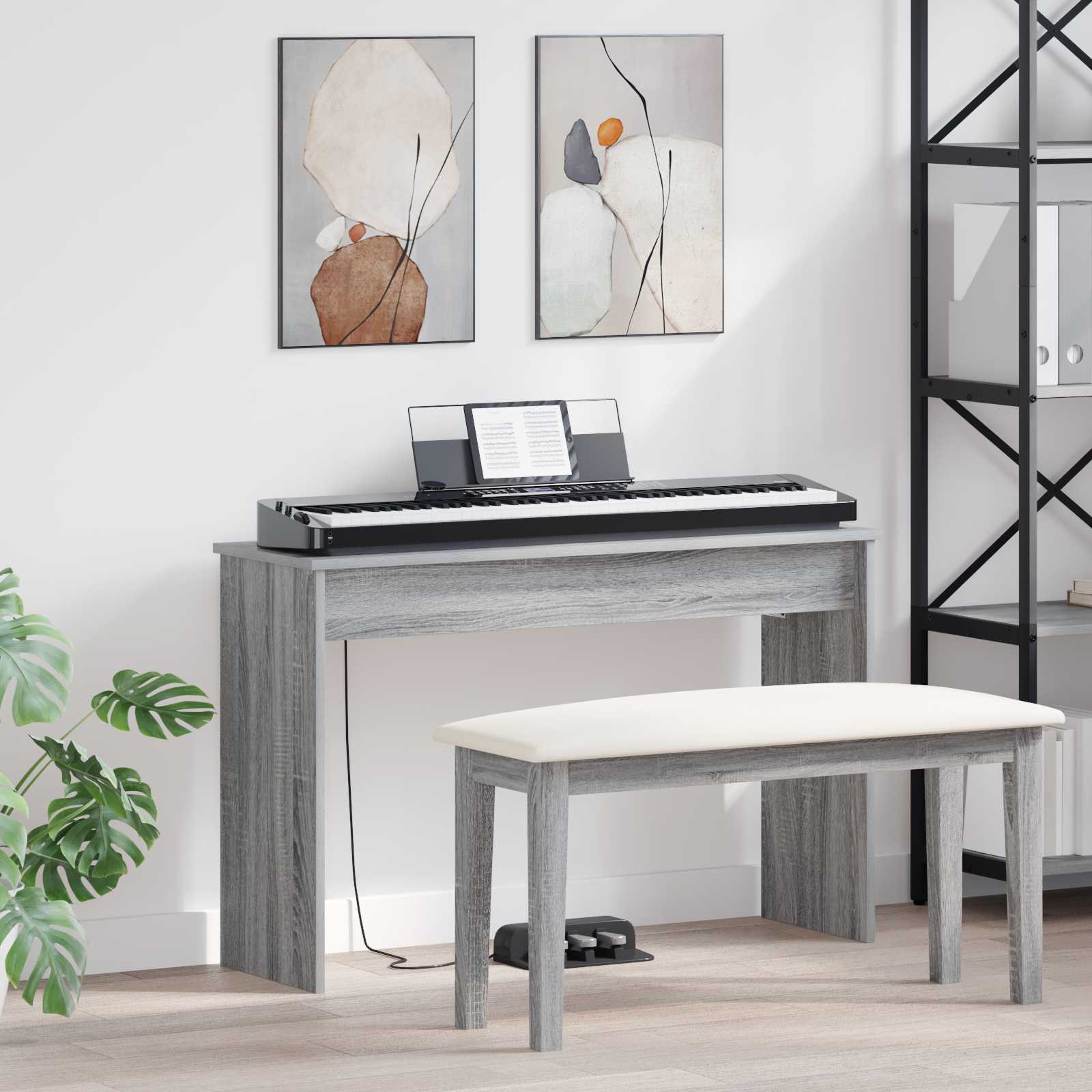 Supporto Per Tastiera Grigio Sonoma 100 X 32 X 64 cm