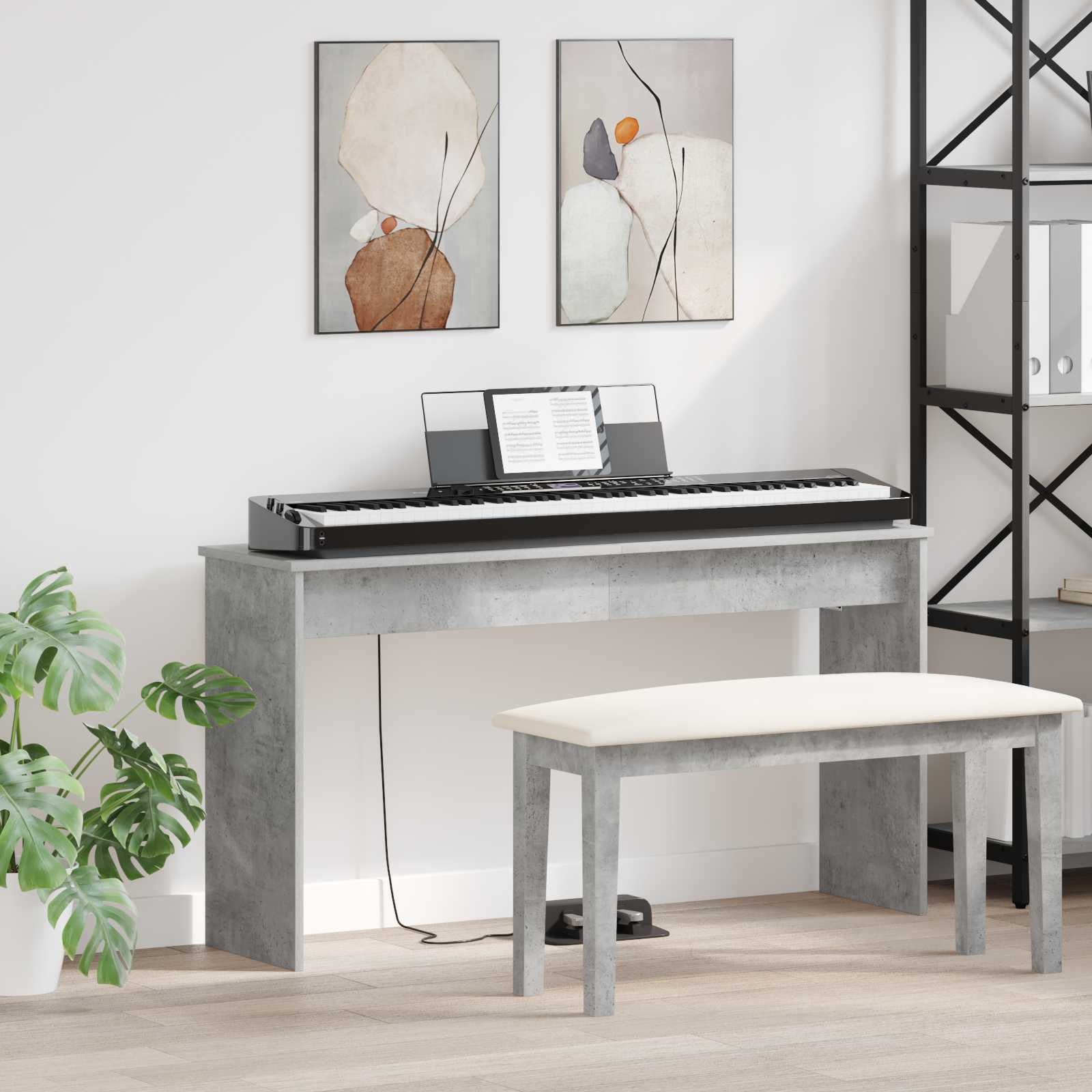 Supporto Per Tastiera Grigio Cemento 120 X 32 X 64 cm