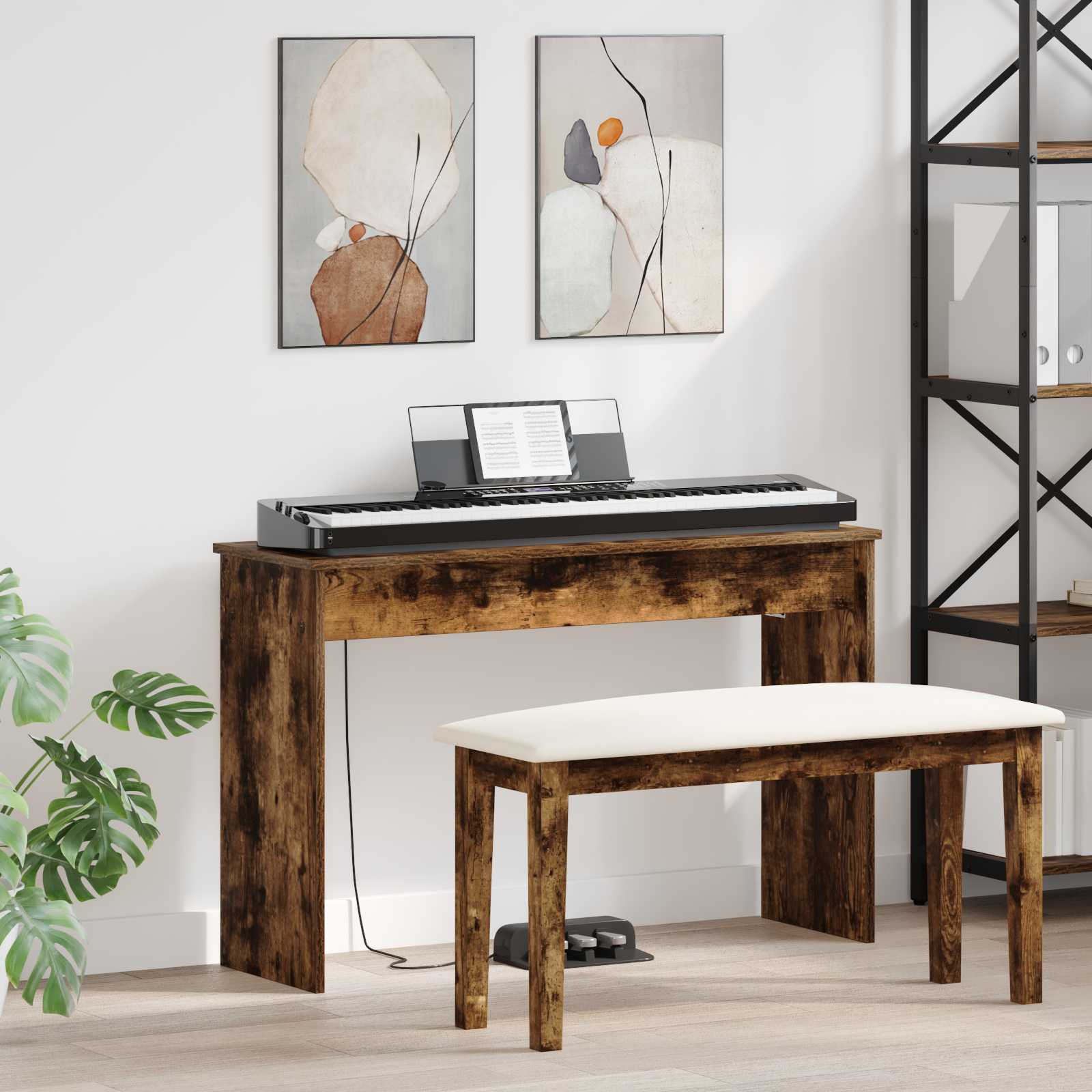 Supporto Per Tastiera Rovere Fumé 100 X 32 X 64 cm