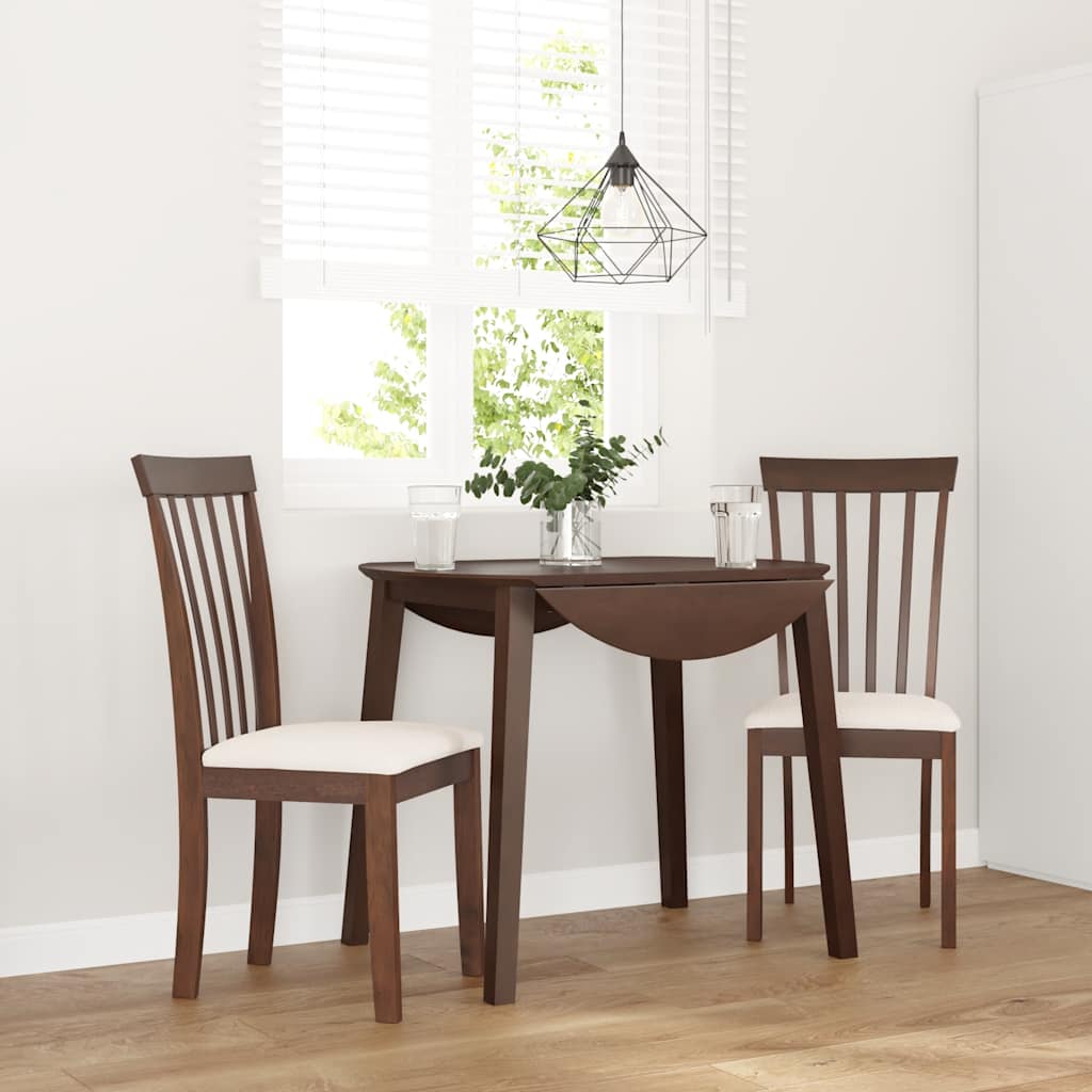 Sedie Da Pranzo Con Cuscini 2pz Marrone Legno Massello Di Hevea