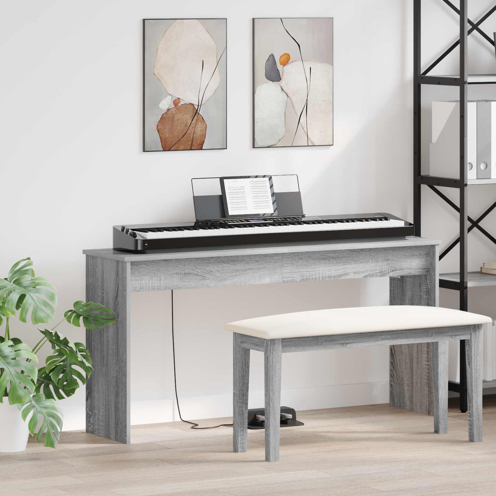 Supporto Per Tastiera Grigio Sonoma 130 X 32 X 64 cm