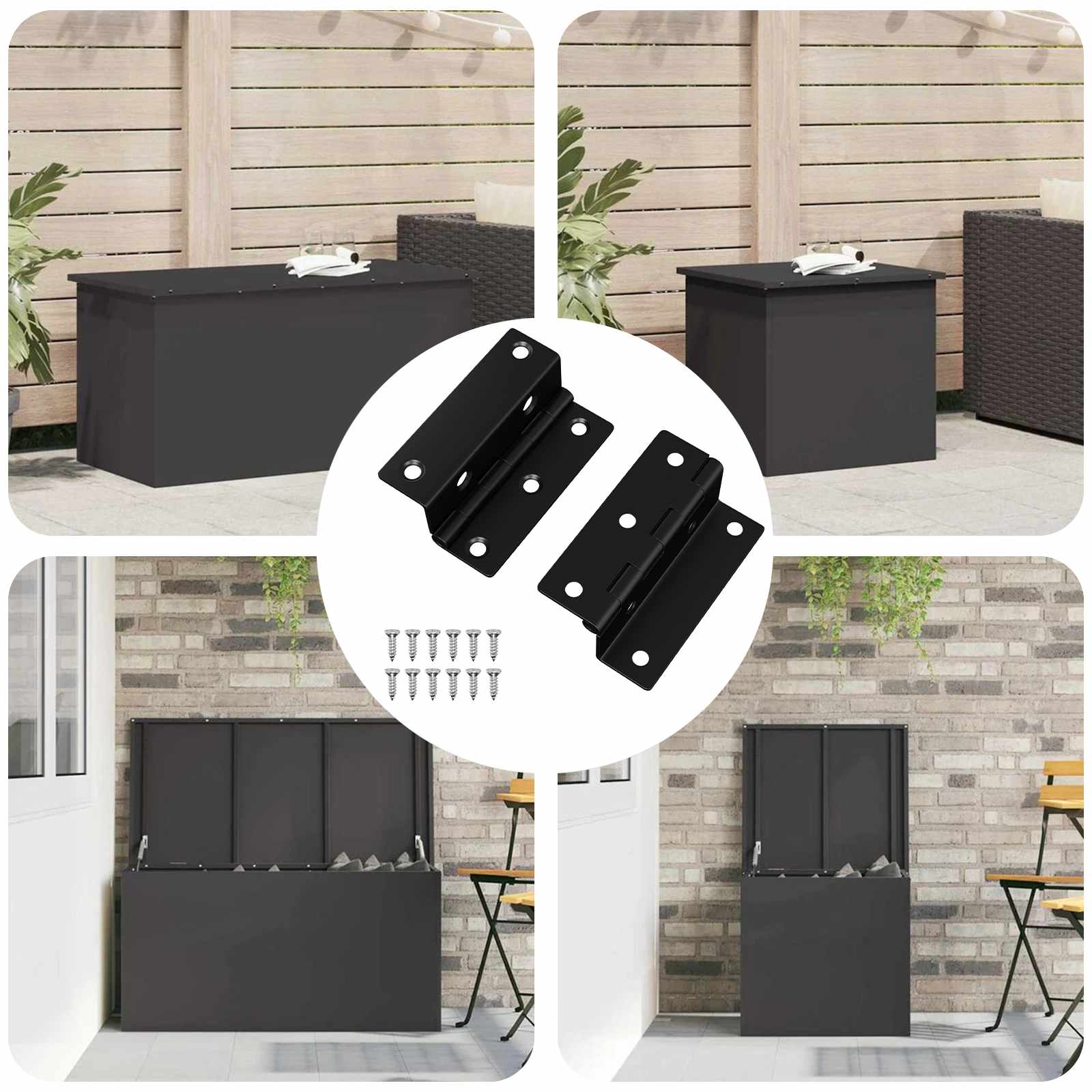Cerniera 2 Pcs Nero 38 X 17 X 60 Mm Ferro