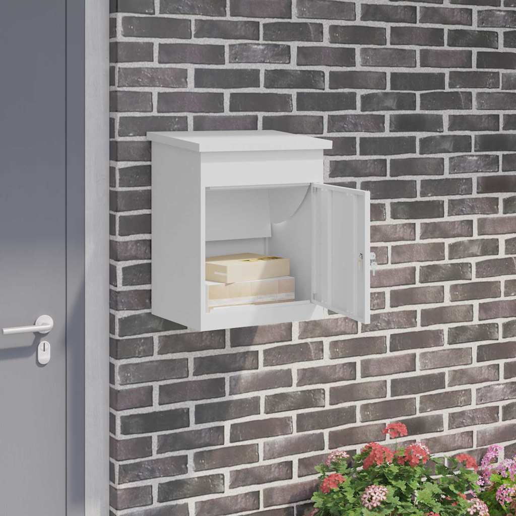 Cassetta Per Pacchi Con Porta Bianco 47.5 X 38 X 59 Cm Acciaio