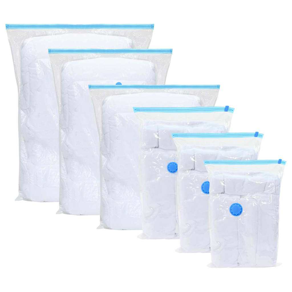 Sacchetti Per Stoccaggio 5 Pcs Trasparente E Blu 60 X 40 cm