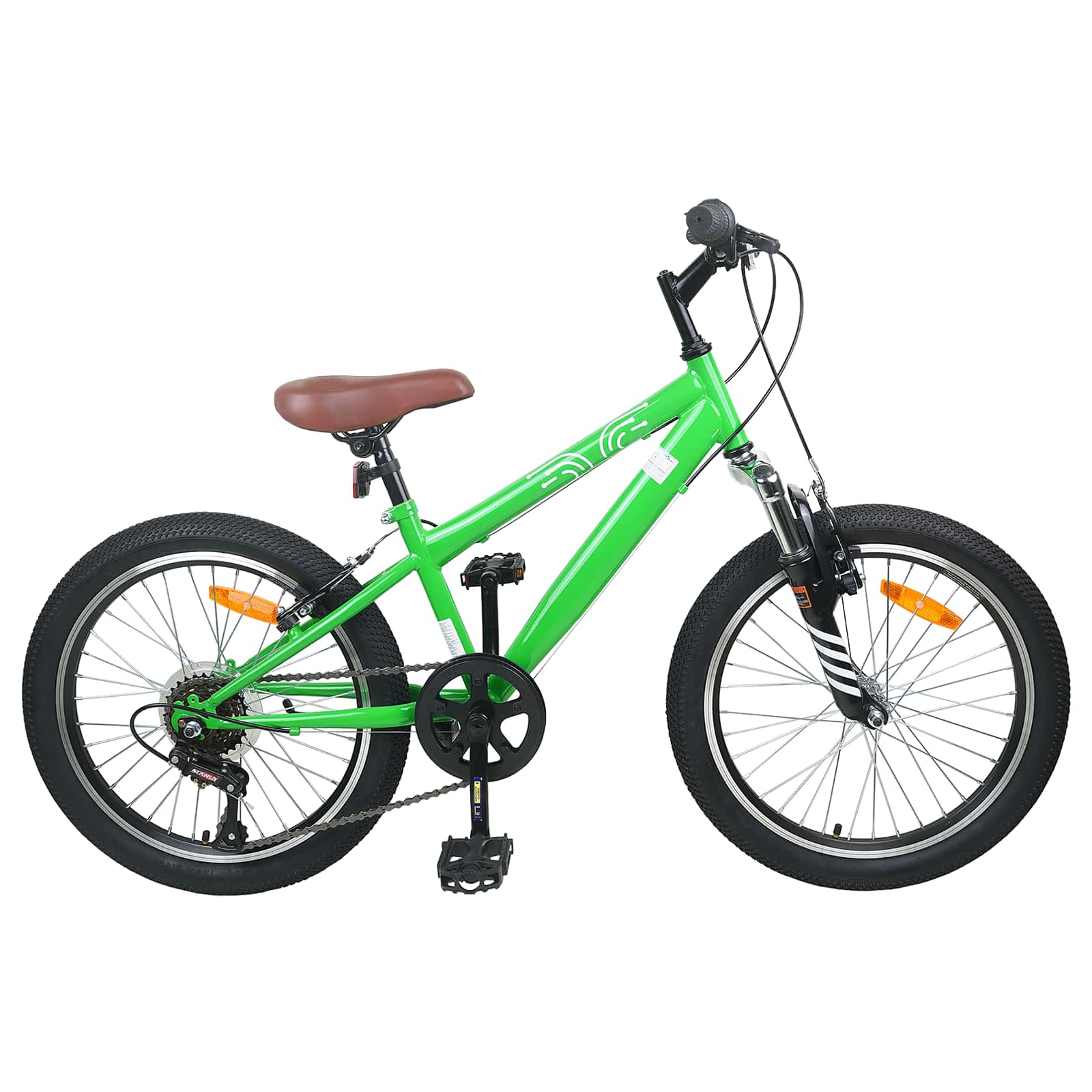 Kids Mountain Bike 24 Pollici 6-Speed Per 8-12 Anni Verde