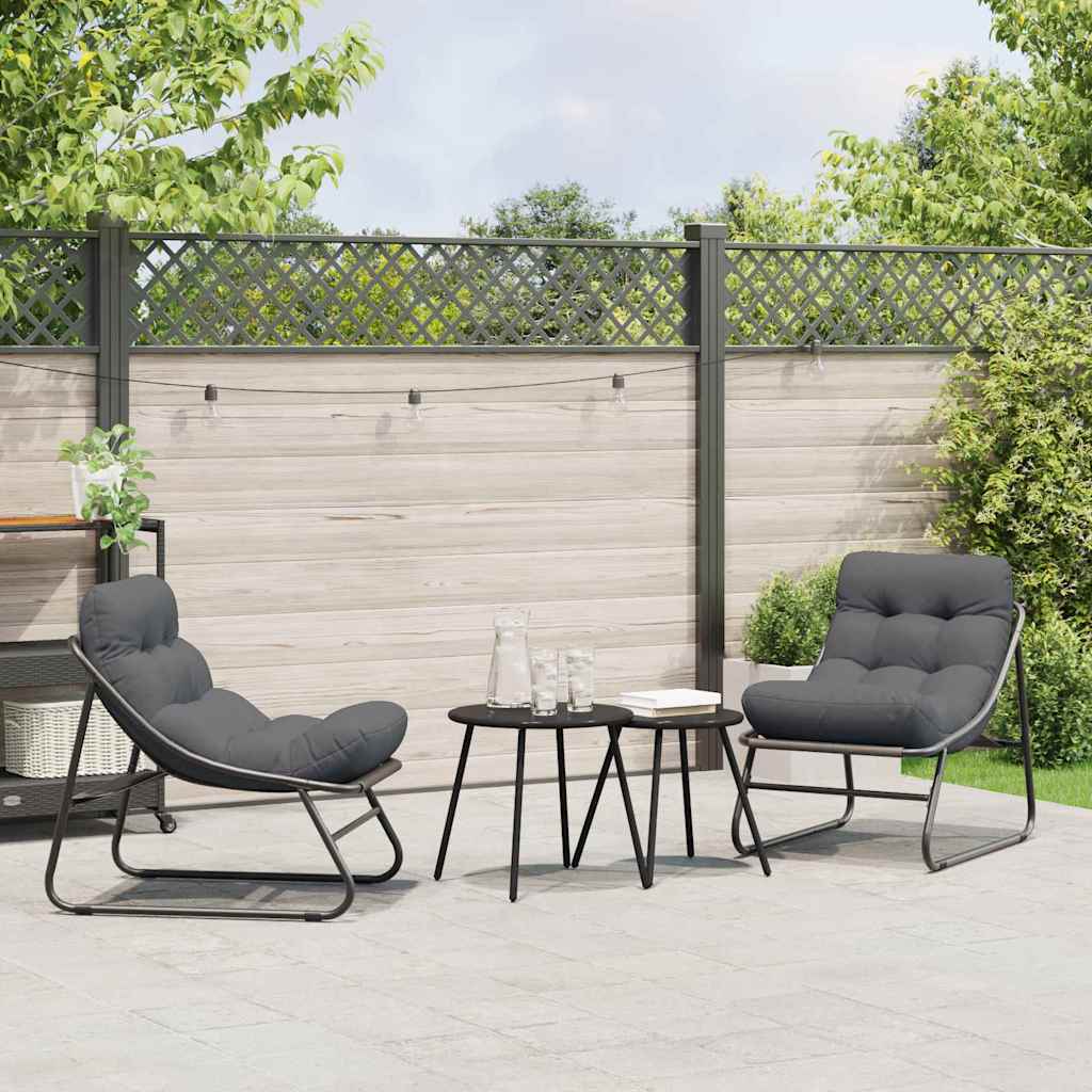 Arredamento Da Giardino 2 Pcs Nero 60,5 X 81 X 71 cm