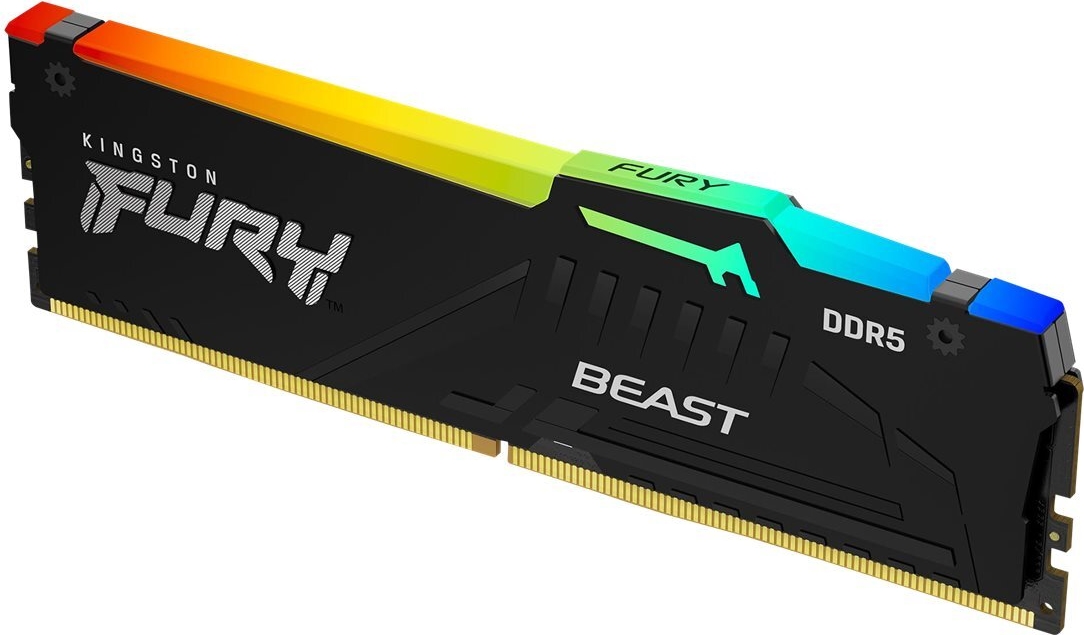 Kingston Fury Beast Rgb - Ddr5 - Modul - 8 Gb - Dimm 288-Pin - 6000 Mhz / Pc5-48000 - Cl30 - 1.4 V - Ungepuffert - ON-Die Ecc - Schwarz (kf560c30bbea
