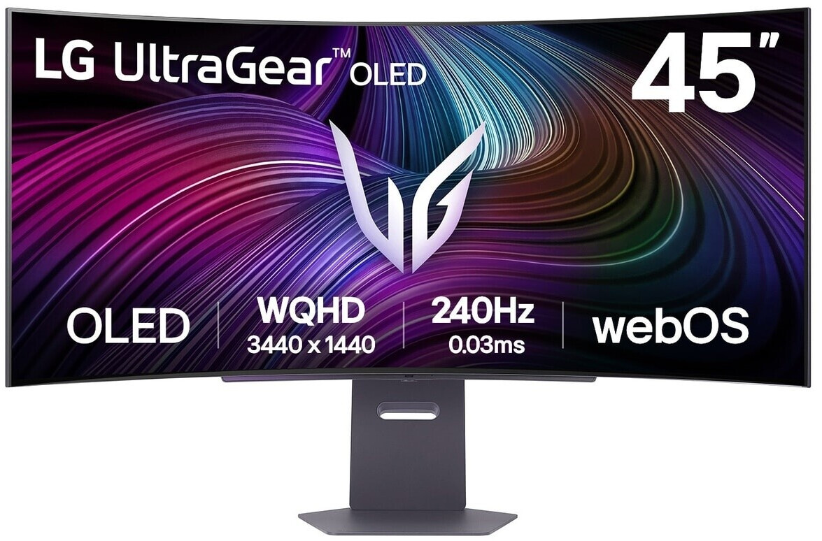 Lg Ultragear 45gx90sA-B.aeu - 44,5 Zoll  3.440 X 1.440 Pixel  240 Hz  Oled  21:9  Reaktionszeit 0,03 Ms  1.500.000:1  Helligkeit 275 Cd/m²  800 R  hd