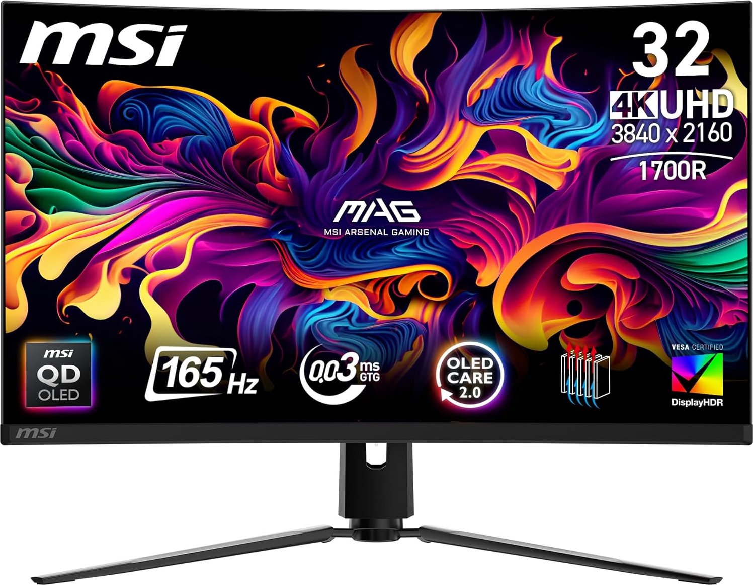 Msi Mag 321cup QD-Oled Computerbildschirm 80 Cm (31.5") 3840 X 2160 Pixel 4k Ultra Hd Schwarz (9s6-3dd54T-001)