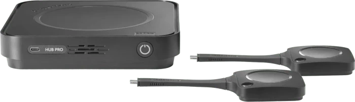 Barco Clickshare Hub Pro, Inkl. 2x UsB-C Button, Mtr, 2x Hdmi 2.0 Out (uhd/4k@60hz, 5k@30hz), 4x UsB-C, 2x UsB-A, 1x UsB-C Pd, Lan Und Wlan (2,4/5ghz