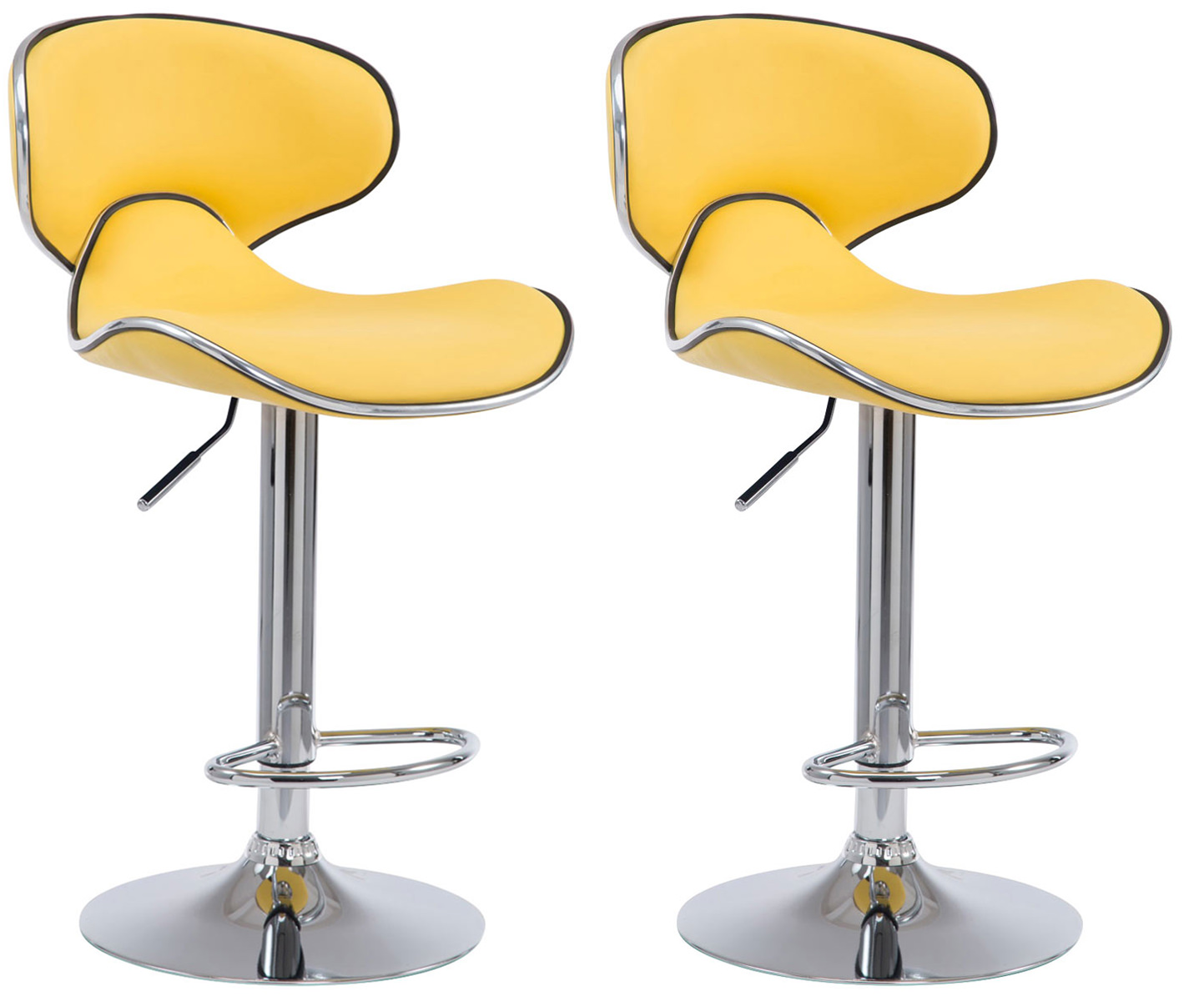 2er Set Barhocker Las Vegas V2 Kunstleder Chrom