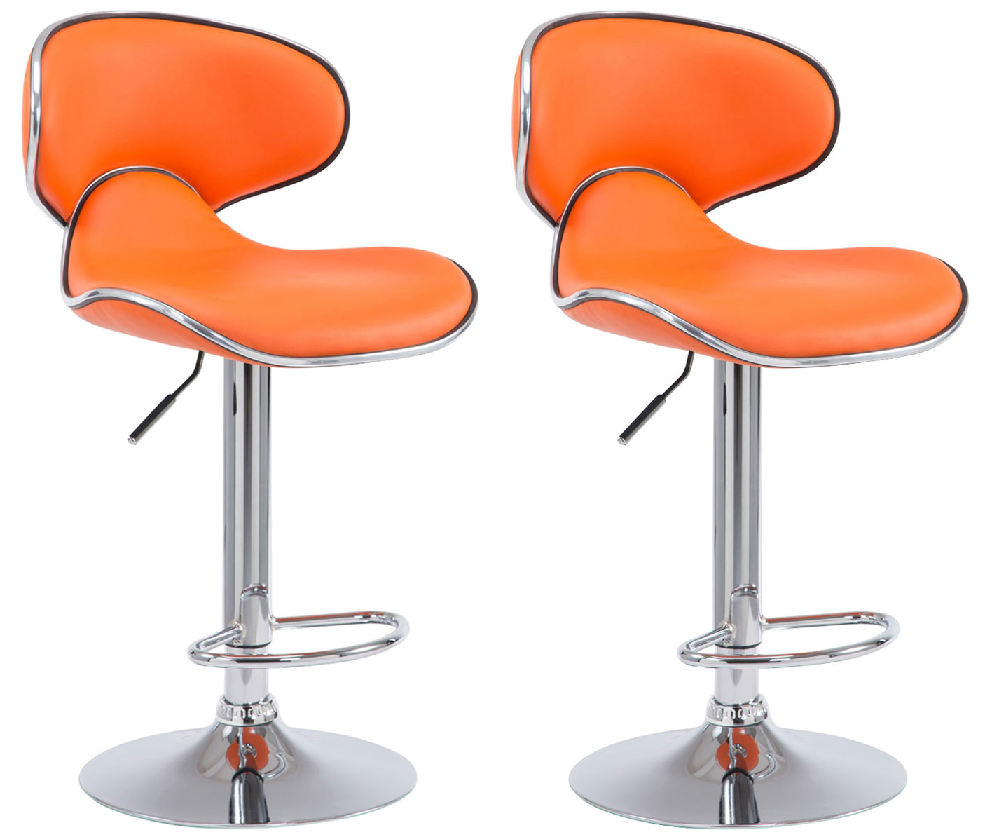 2er Set Barhocker Las Vegas V2 Kunstleder Chrom
