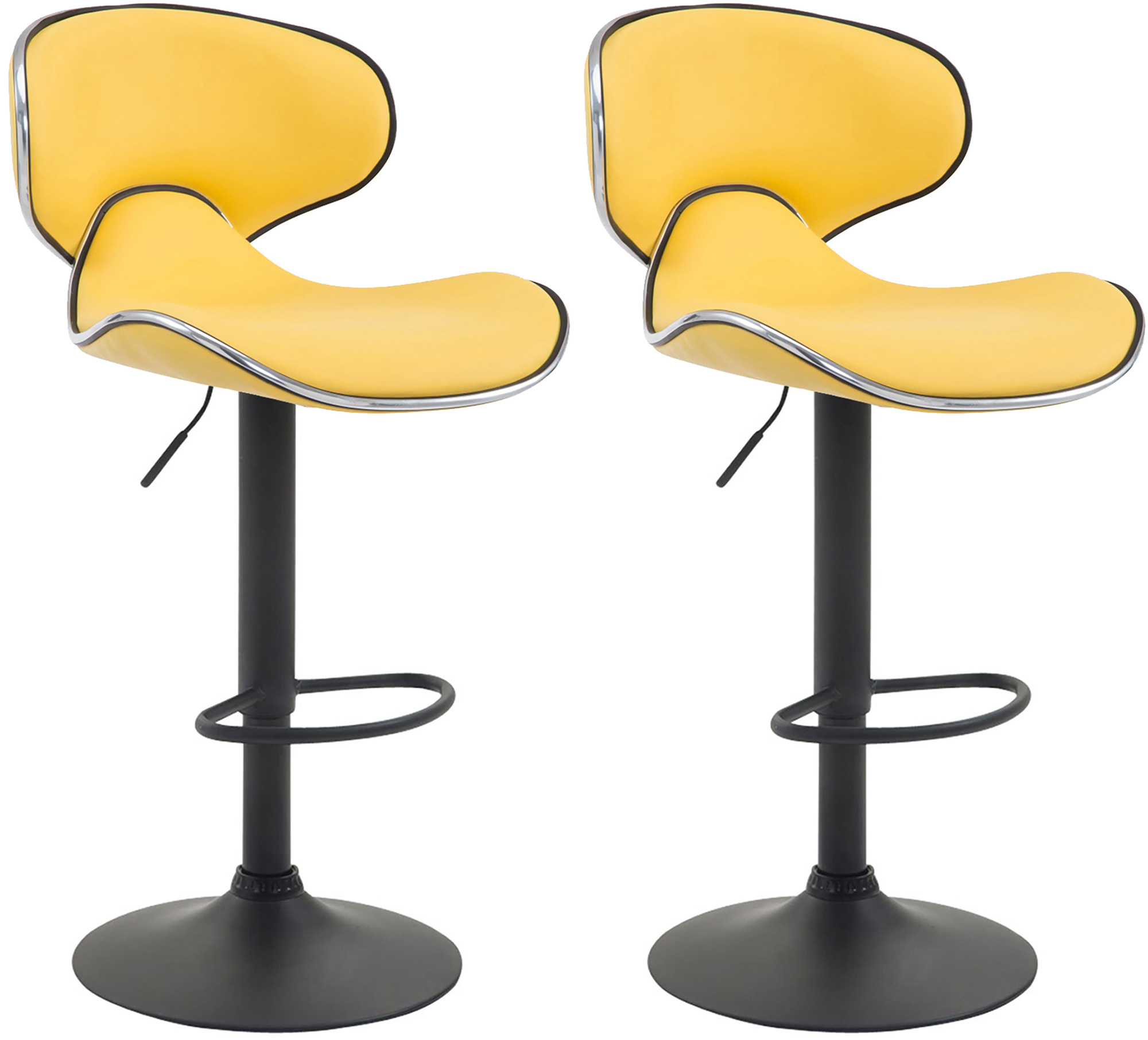 2er Set Barhocker Las Vegas V2 Kunstleder Schwarz