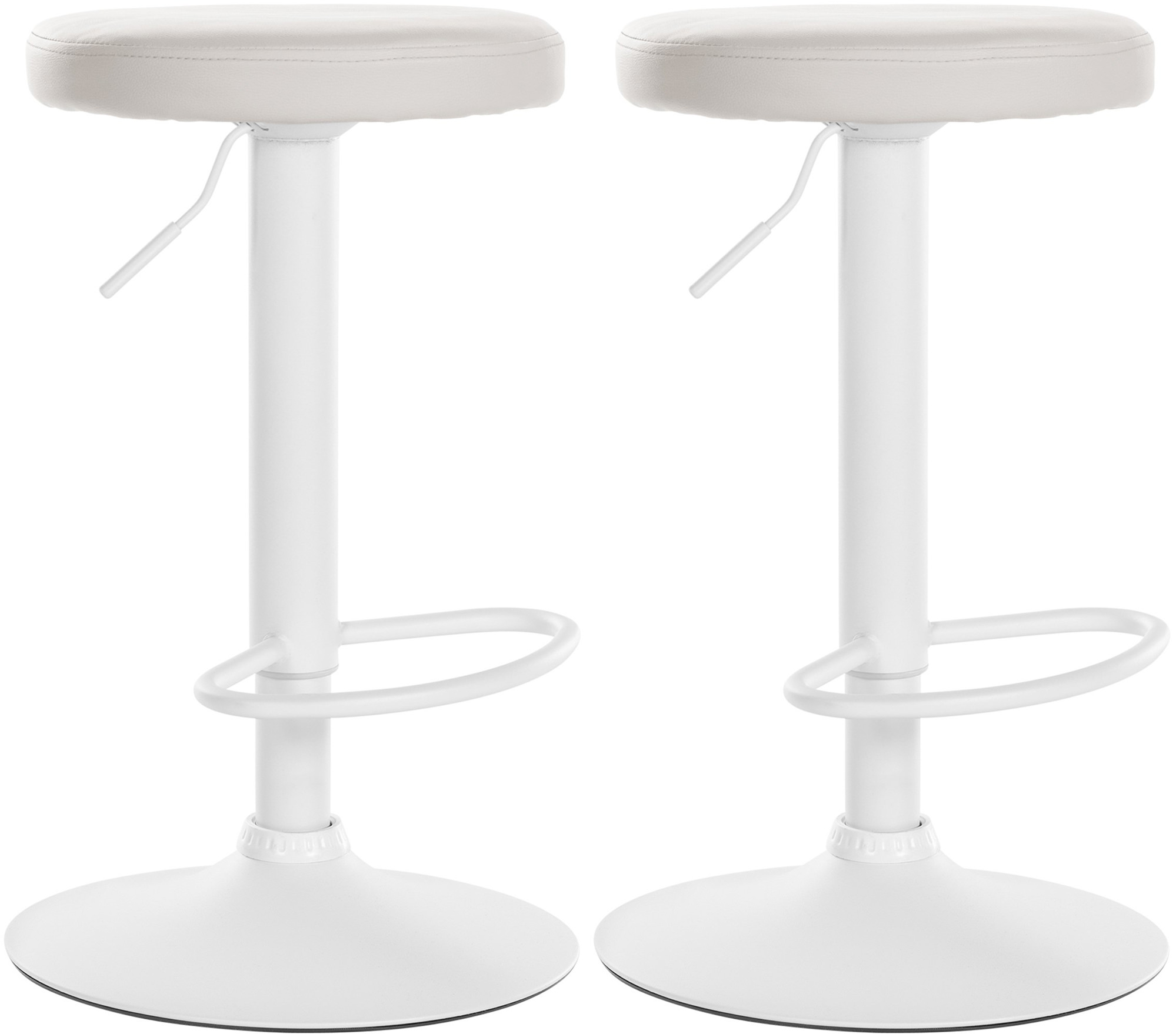 2er Set Barhocker Ponte Kunstleder Weiß