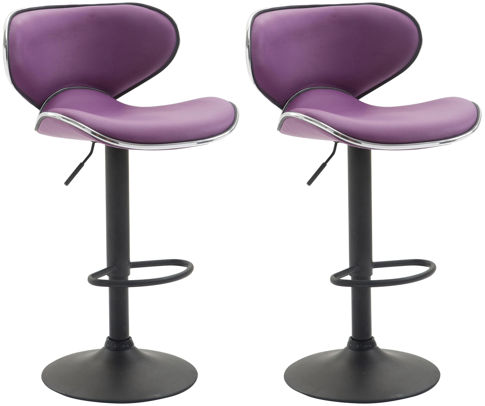 2er Set Barhocker Las Vegas V2 Kunstleder Schwarz