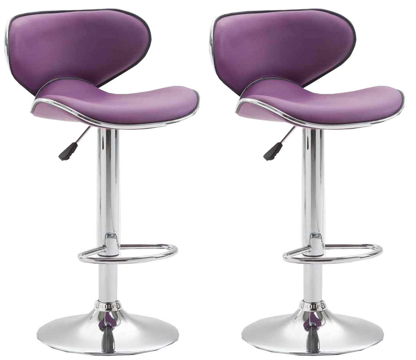2er Set Barhocker Las Vegas V2 Kunstleder Chrom