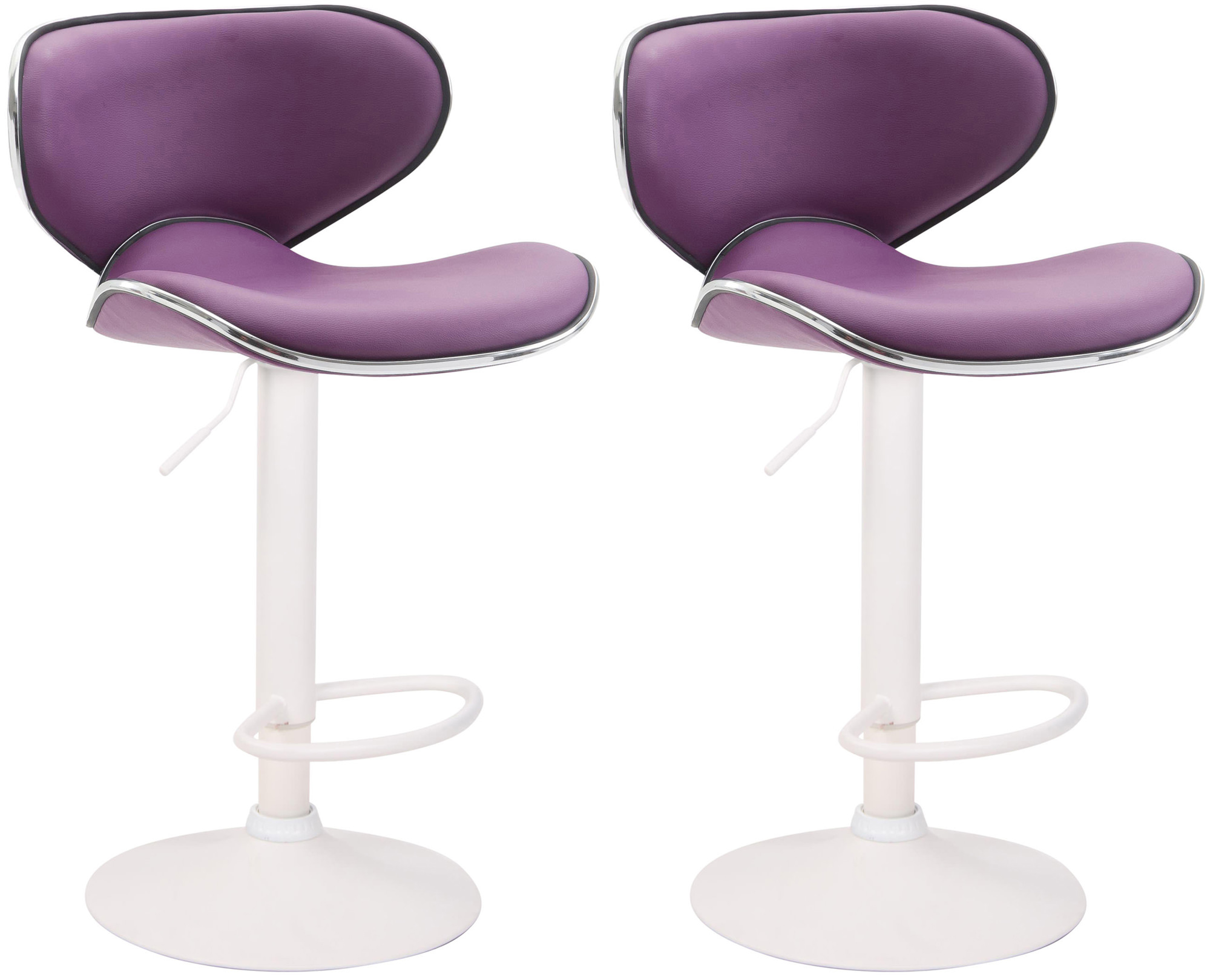 2er Set Barhocker Las Vegas V2 Kunstleder Weiß